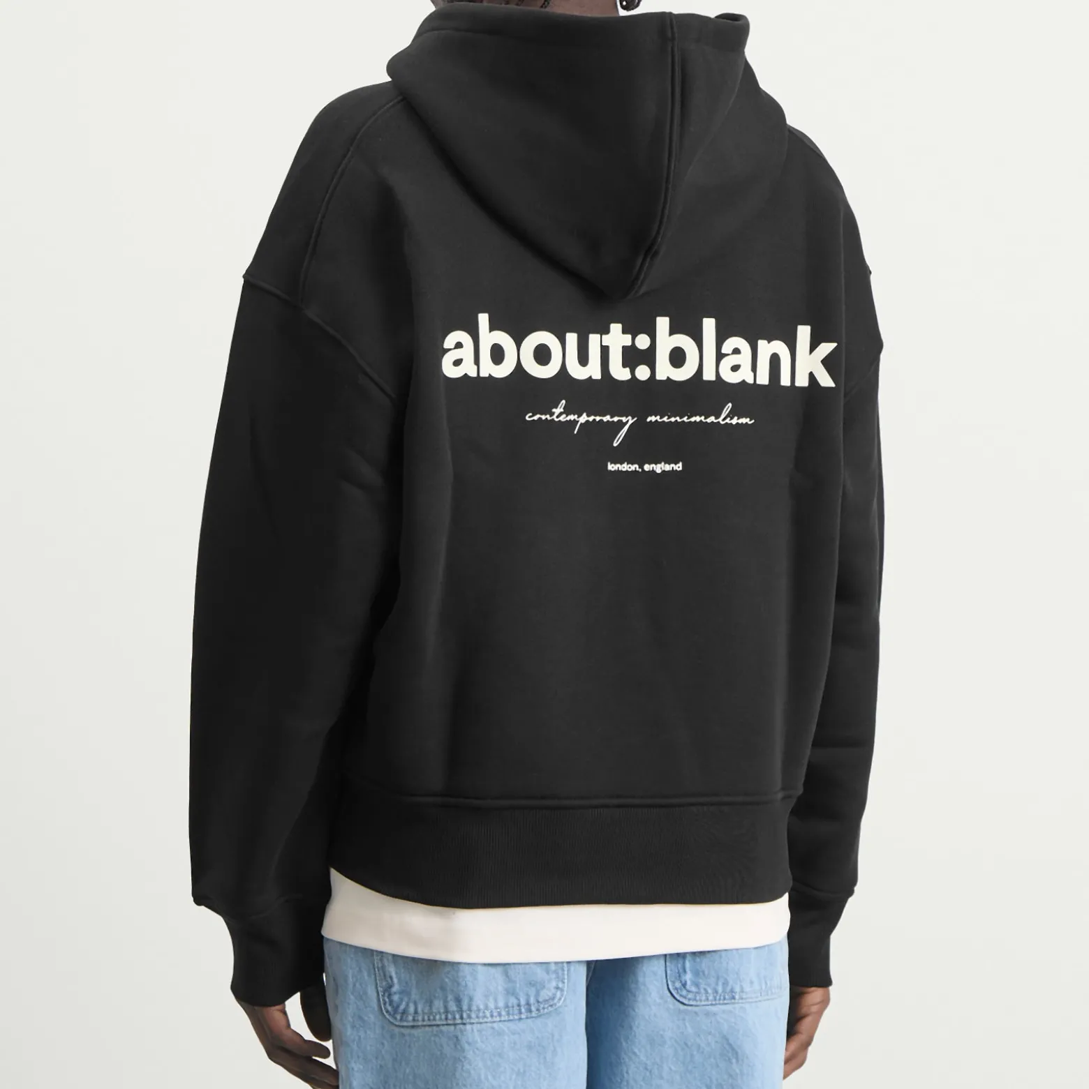 about:blank Box Logo Zip Hoodie