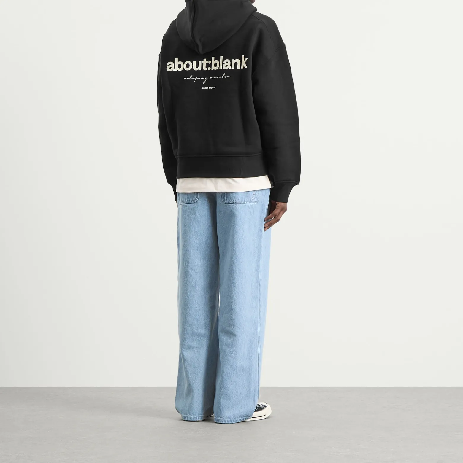about:blank Box Logo Zip Hoodie