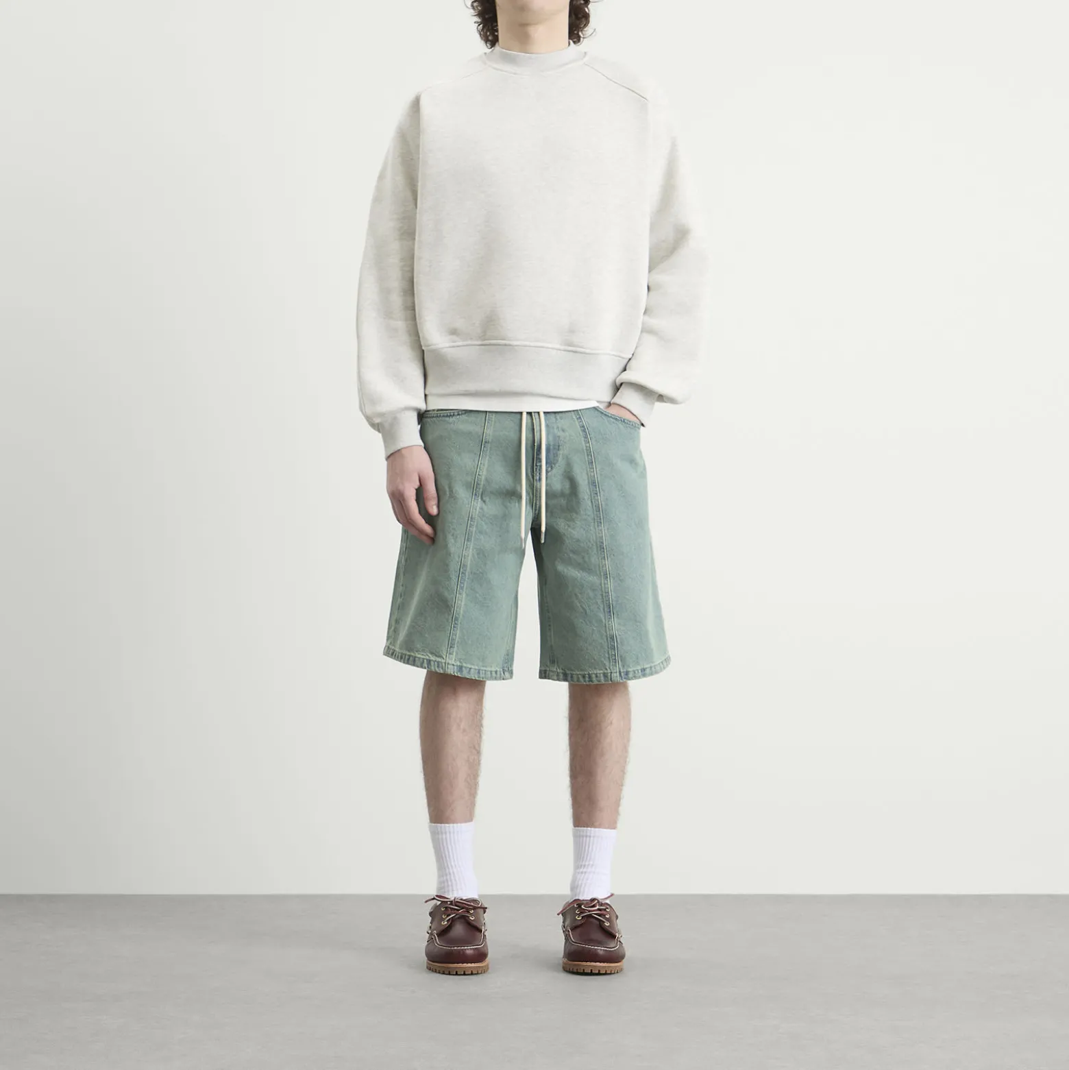 about:blank Felled Denim Short