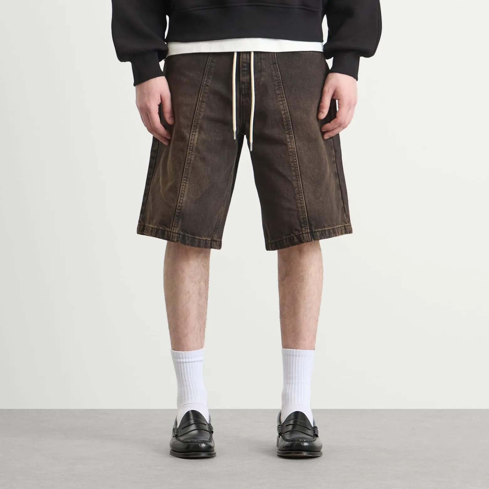 about:blank Felled Denim Short