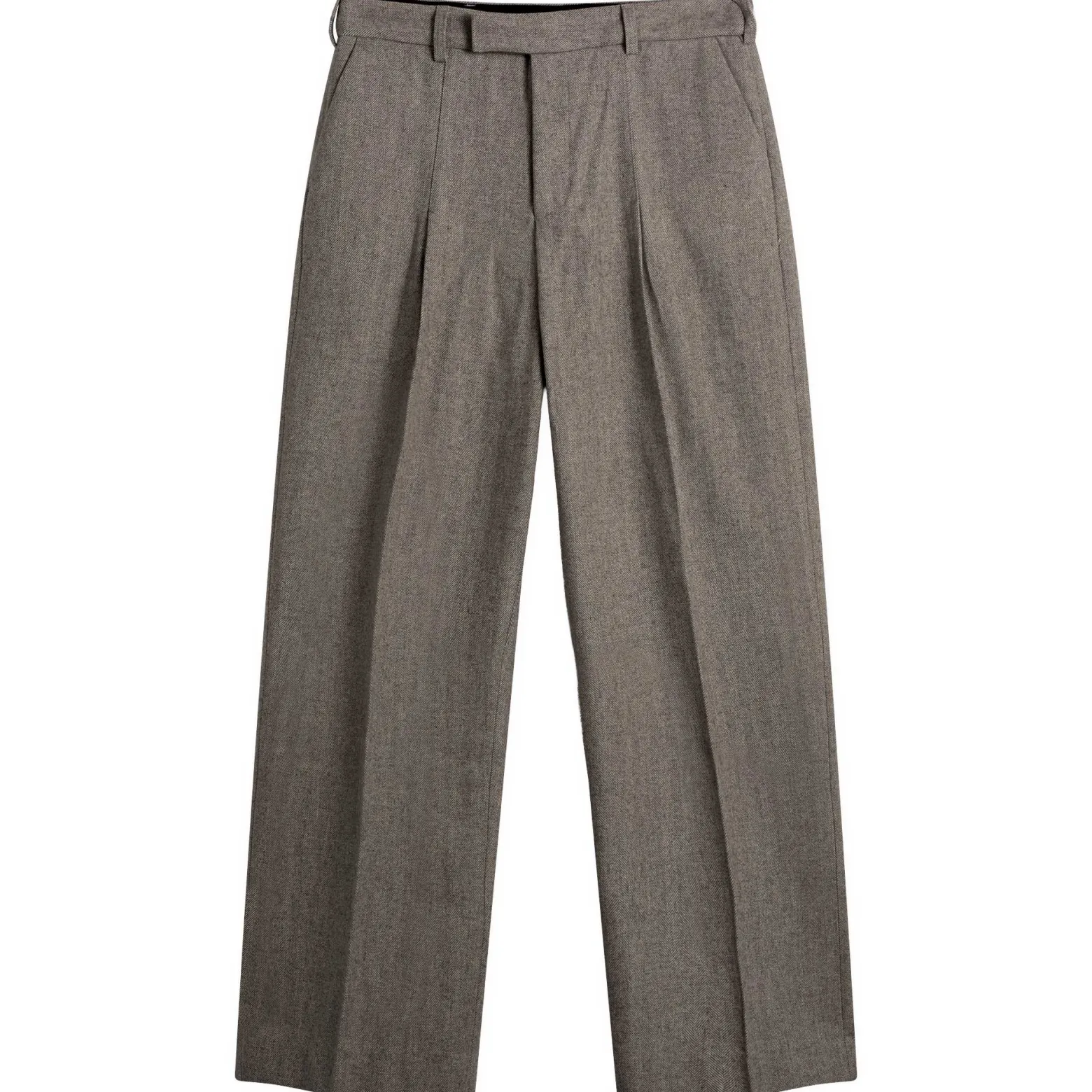 about:blank Herringbone Tailored Wide Leg Trouser