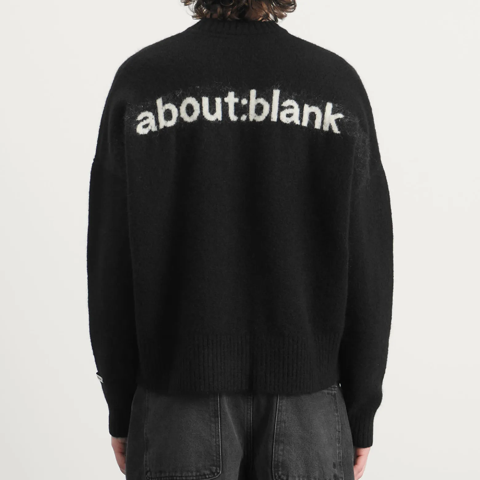 about:blank Mohair Knitted Logo Crewneck