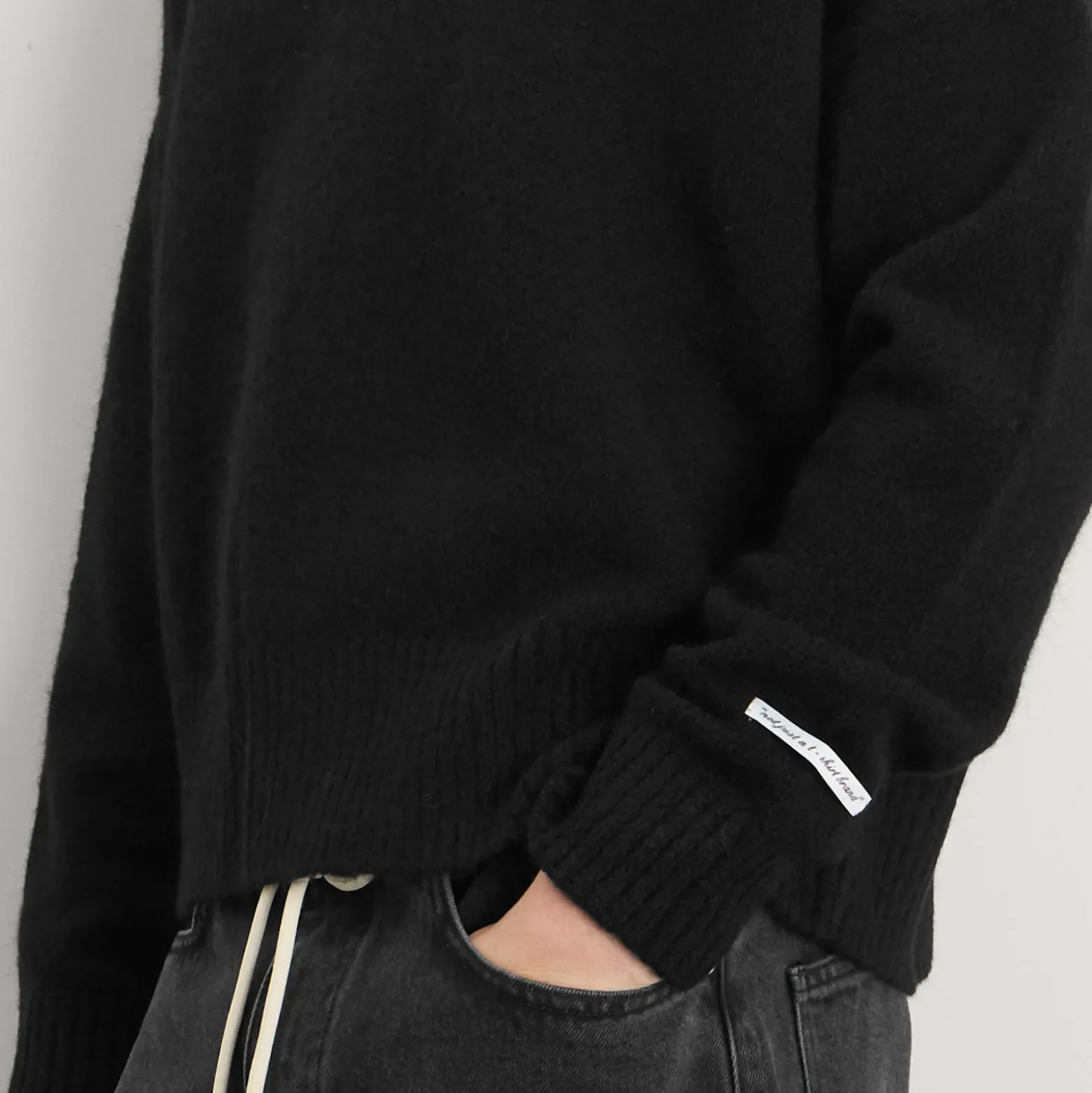 about:blank Mohair Knitted Logo Crewneck