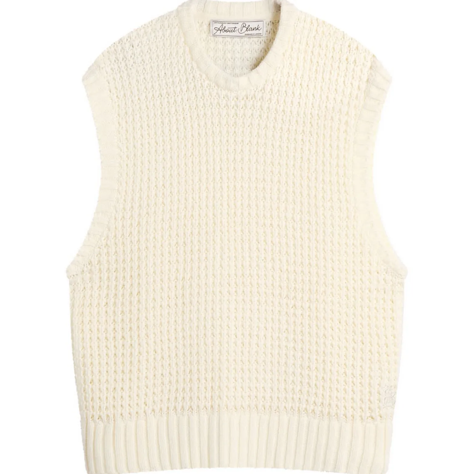 about:blank Moss Stitch Knitted Vest