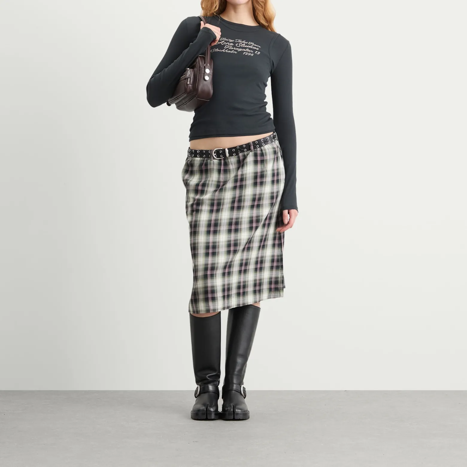 Acne Studios Izetta Check Flannel Skirt
