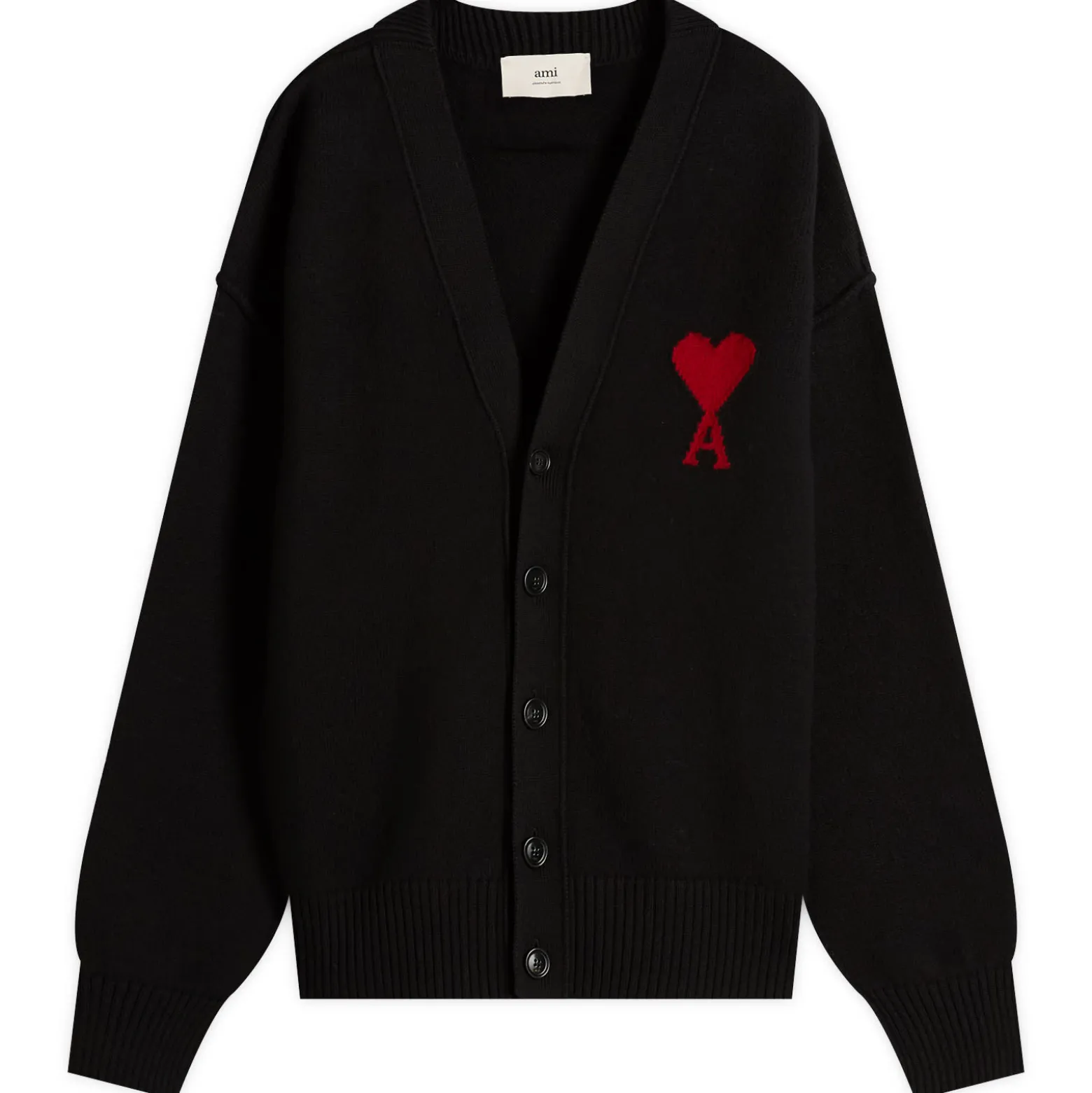AMI Paris Felted Merino Wool Knit ADC Cardigan