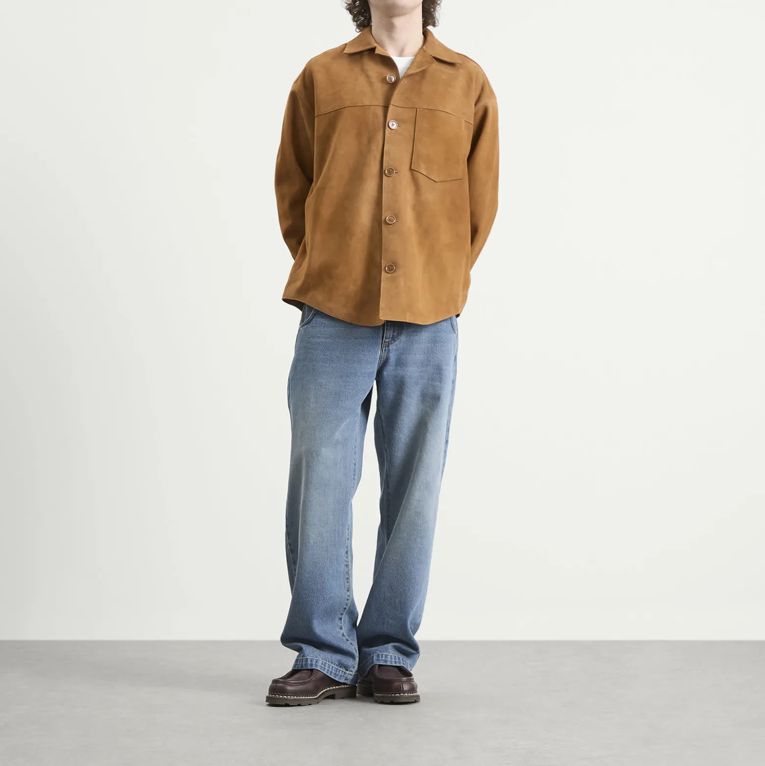 AMI Paris Suede Buttoned Overshirt