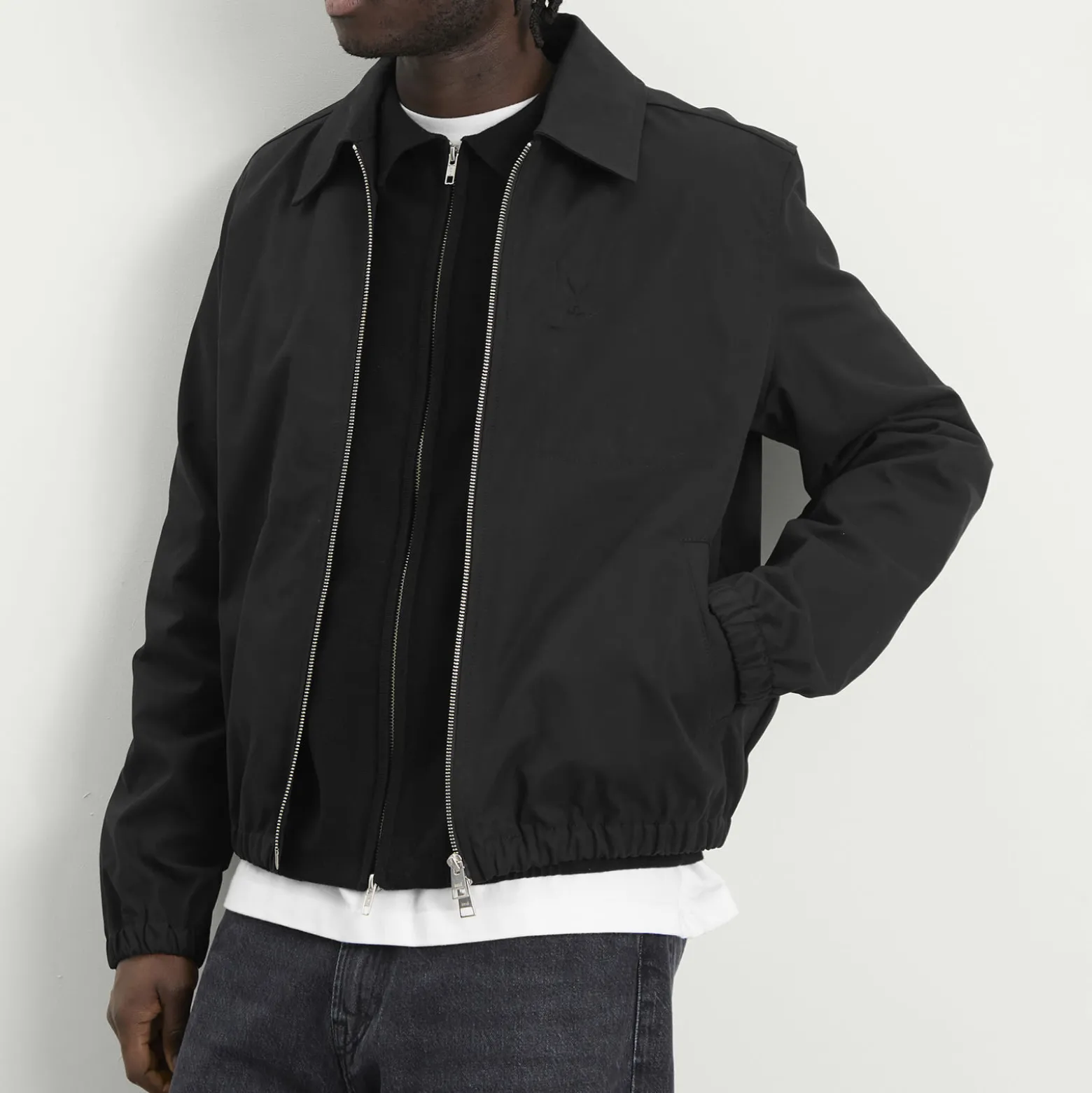 AMI Paris Zipped Jacket With Embossed Ami De Coeur