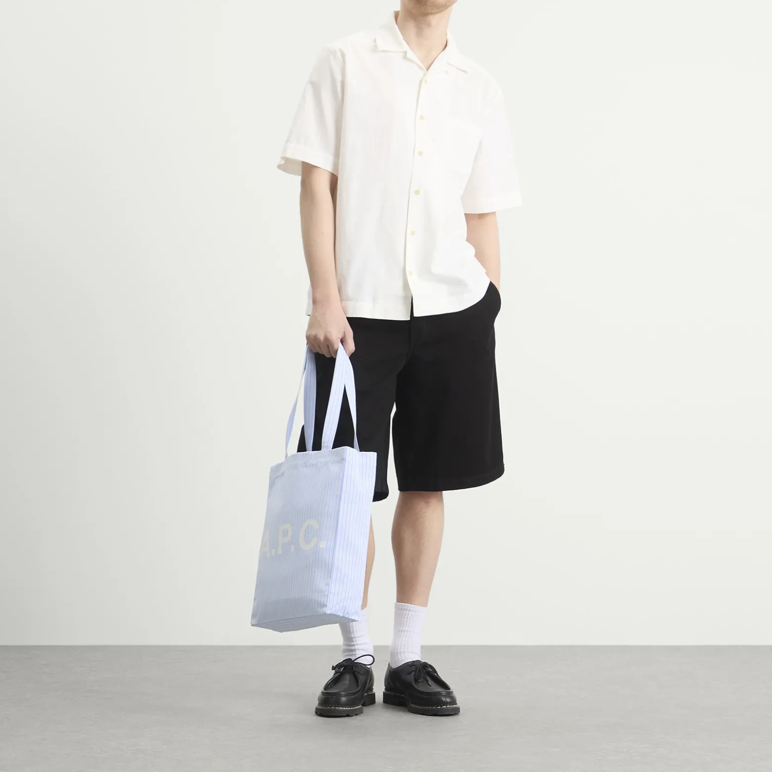 A.P.C. Striped Poplin Lou Tote Bag