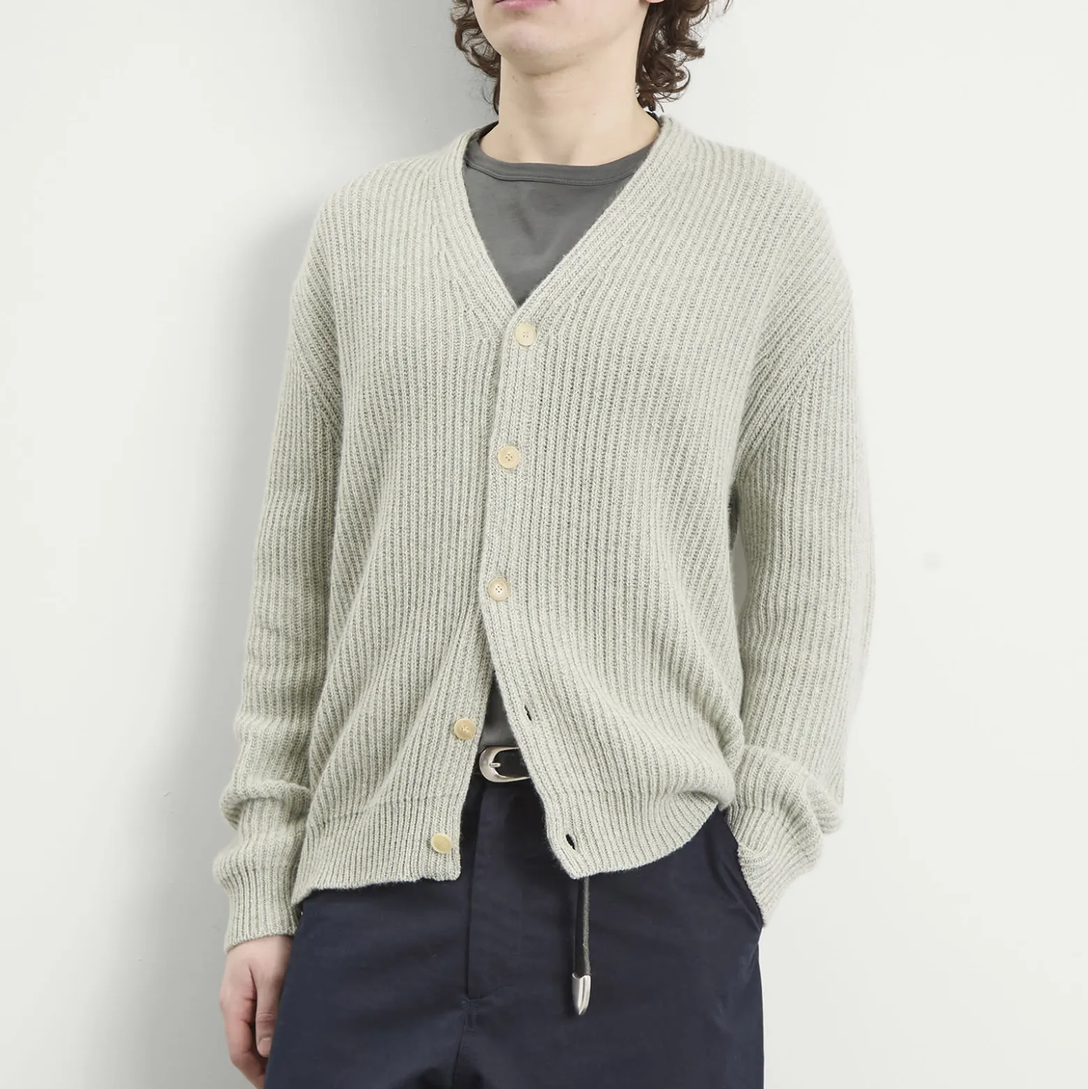 Auralee Cashmere Silk Melange Knit Cardigan