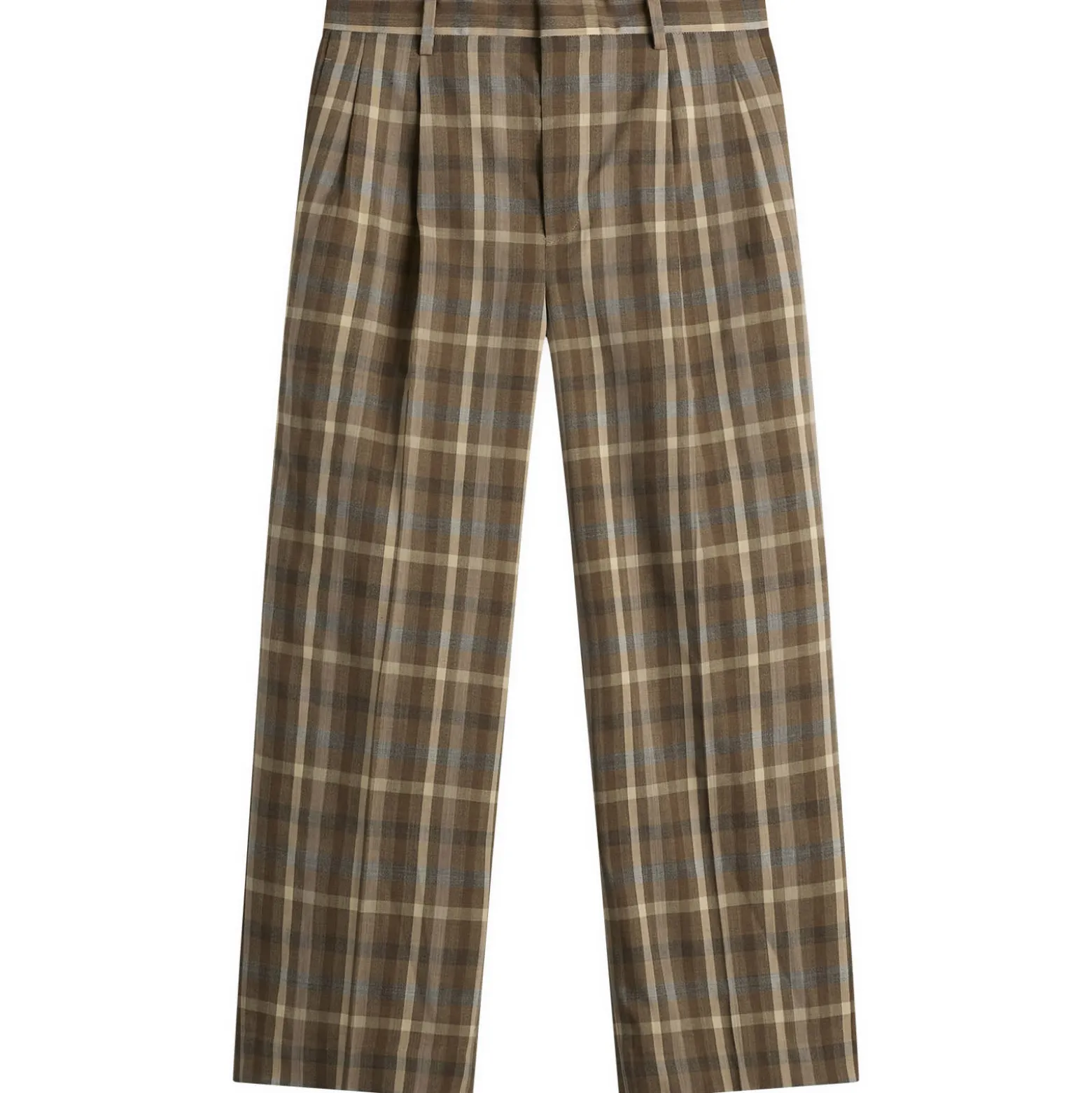 Auralee Wool Check Two-Tuck Slacks