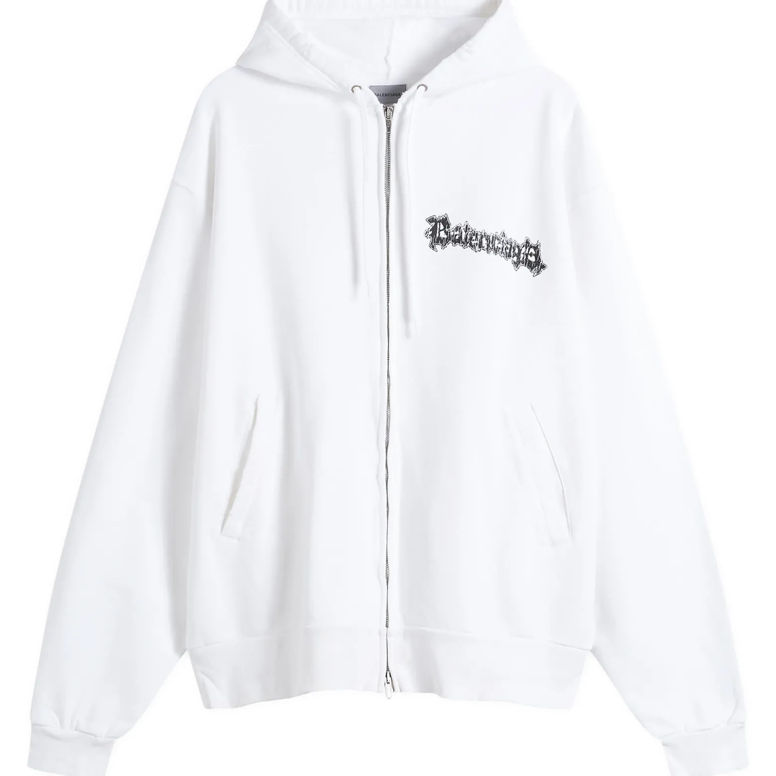 Balenciaga Metal Merch Oversized Zip-Up Hoodie