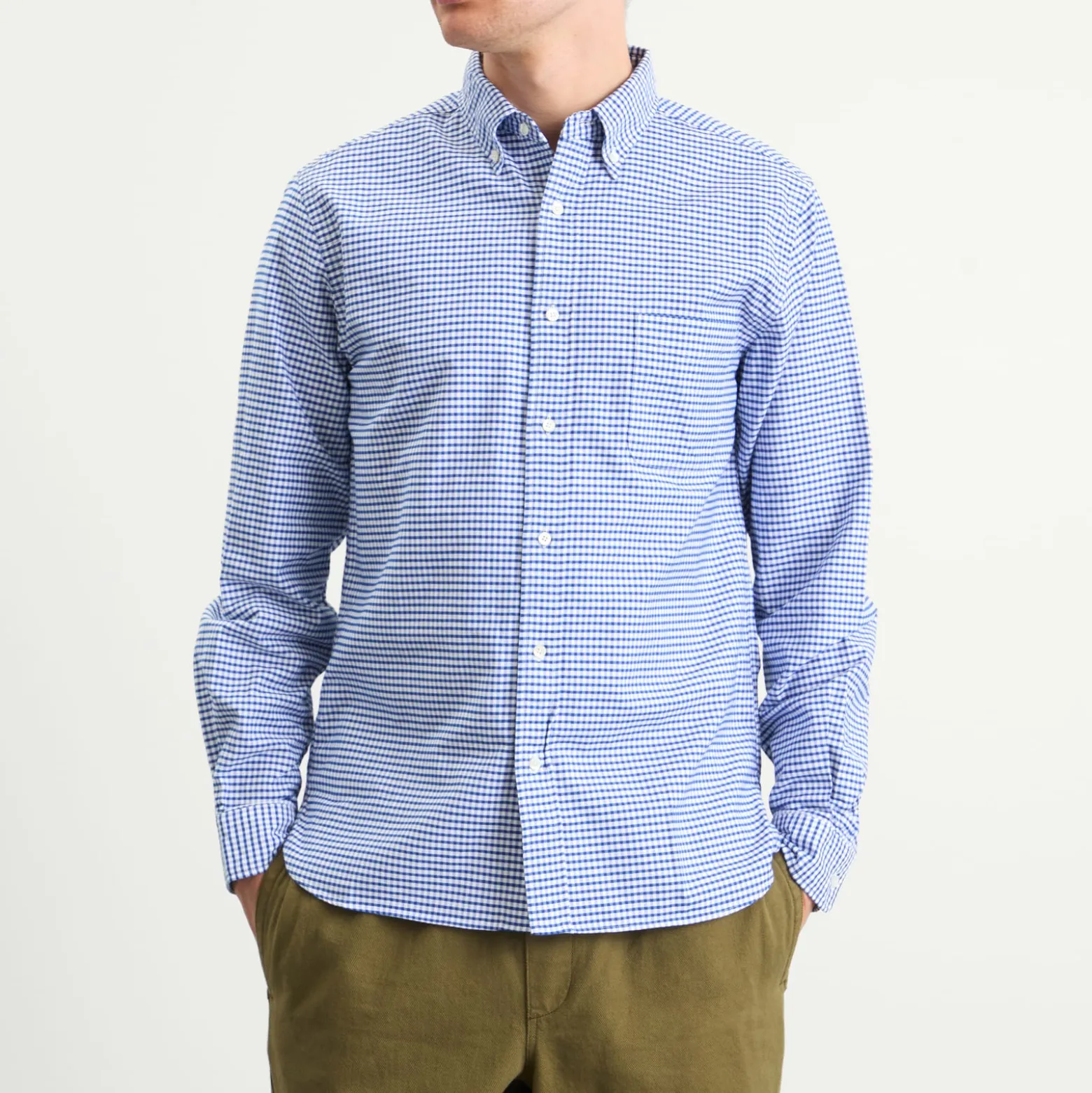 Beams Plus Button Down Gingham Oxford Shirt