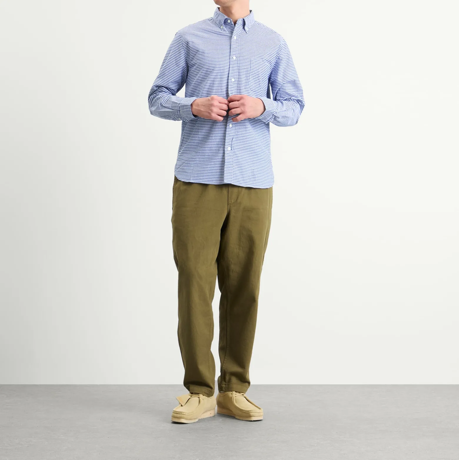 Beams Plus Button Down Gingham Oxford Shirt