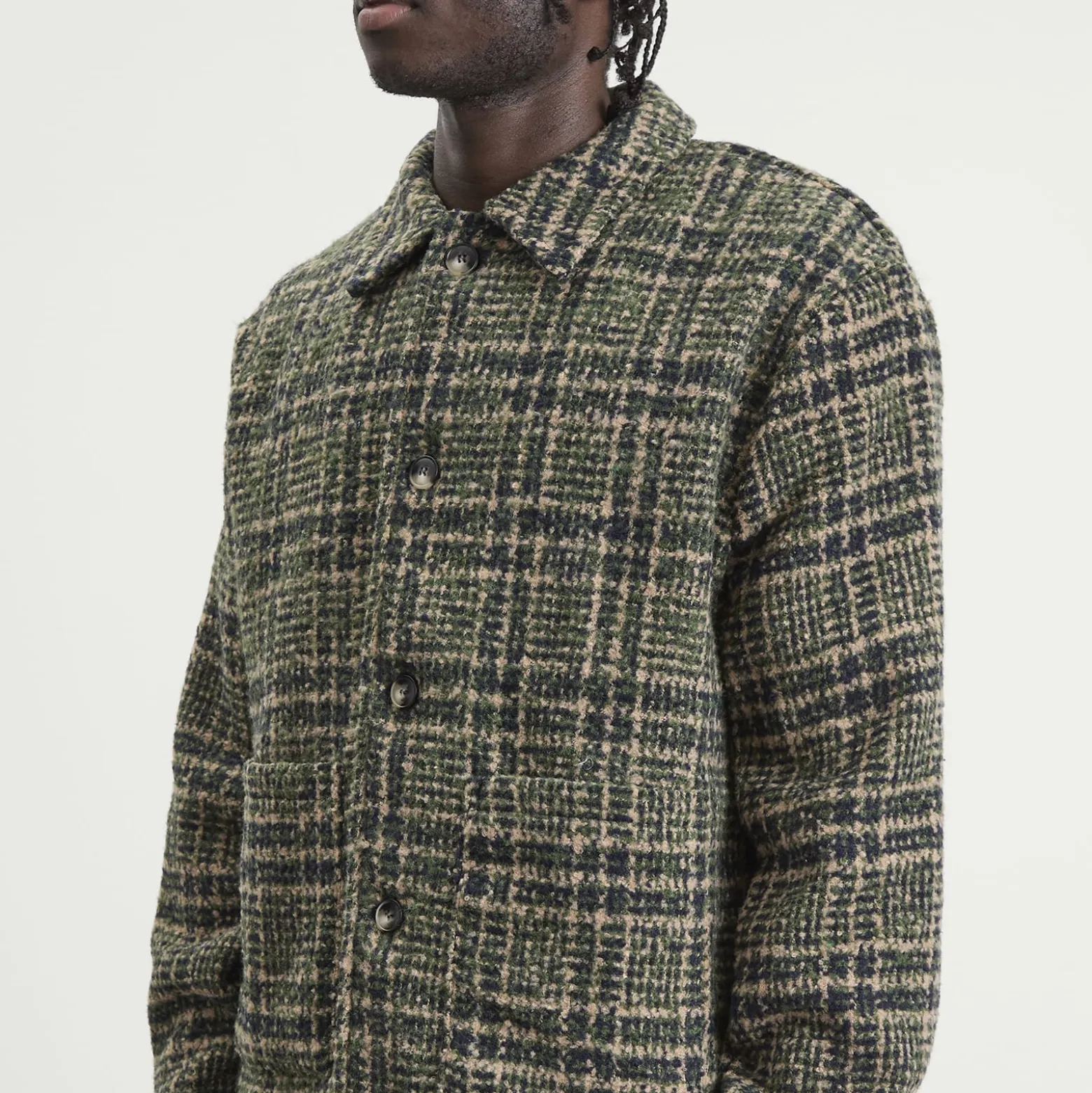 Bound Textured Woven Overshirt