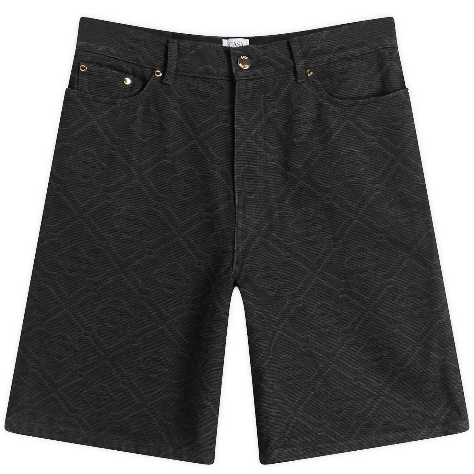 Casablanca Laser Monogram Denim Shorts