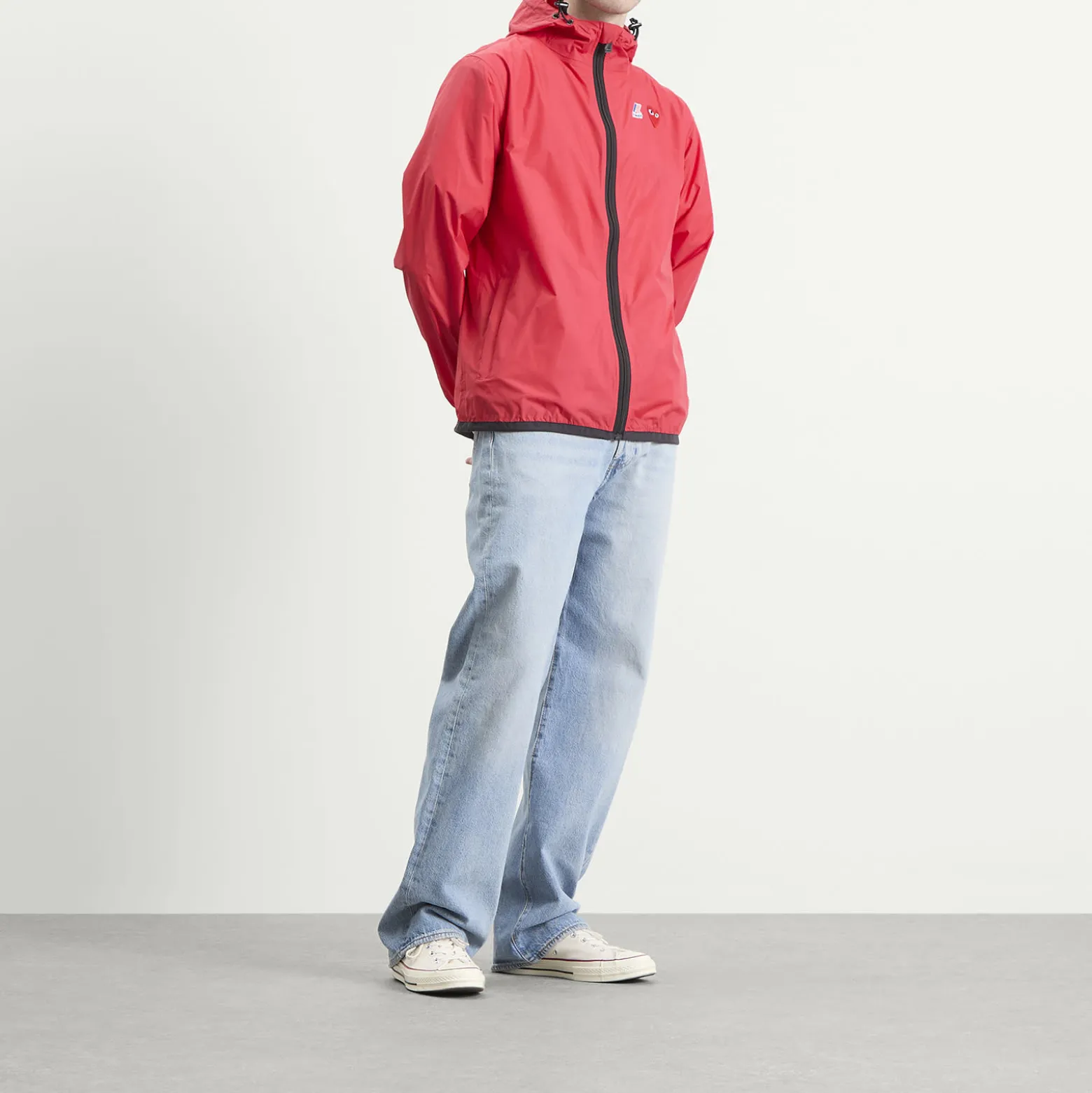 Comme des Garçons Play K-Way Red Emblem Full Zip Jacket
