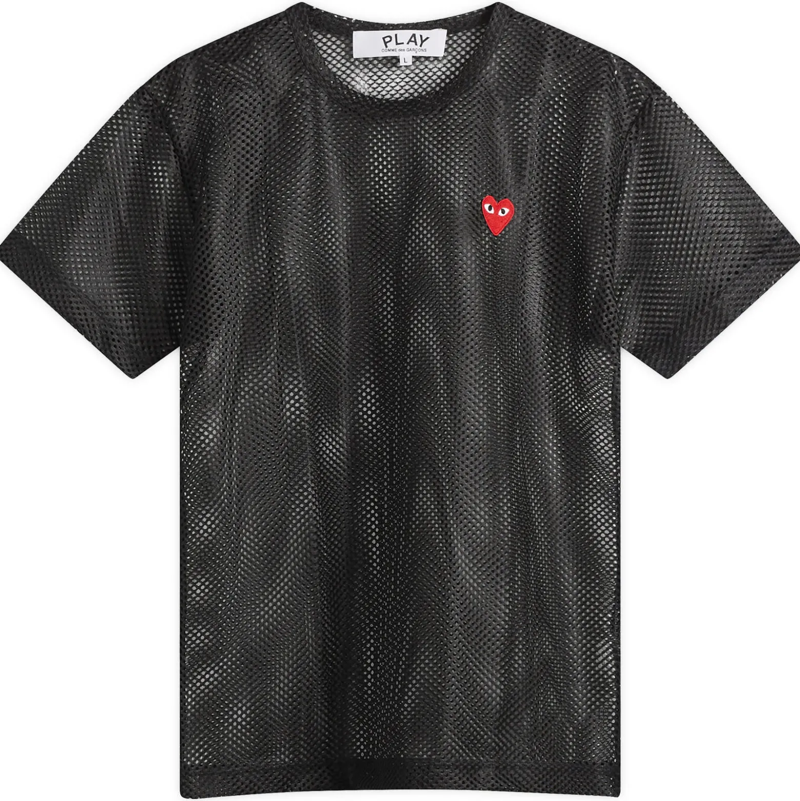 Comme des Garçons Play Mesh T-Shirt Red Emblem