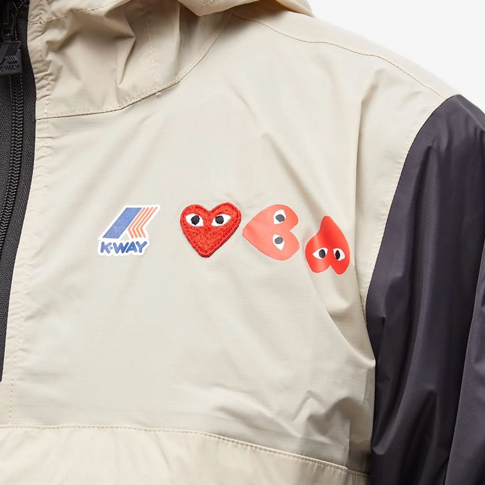 Comme des Garçons Play x K-Way Half Zip Block Colour Jacket