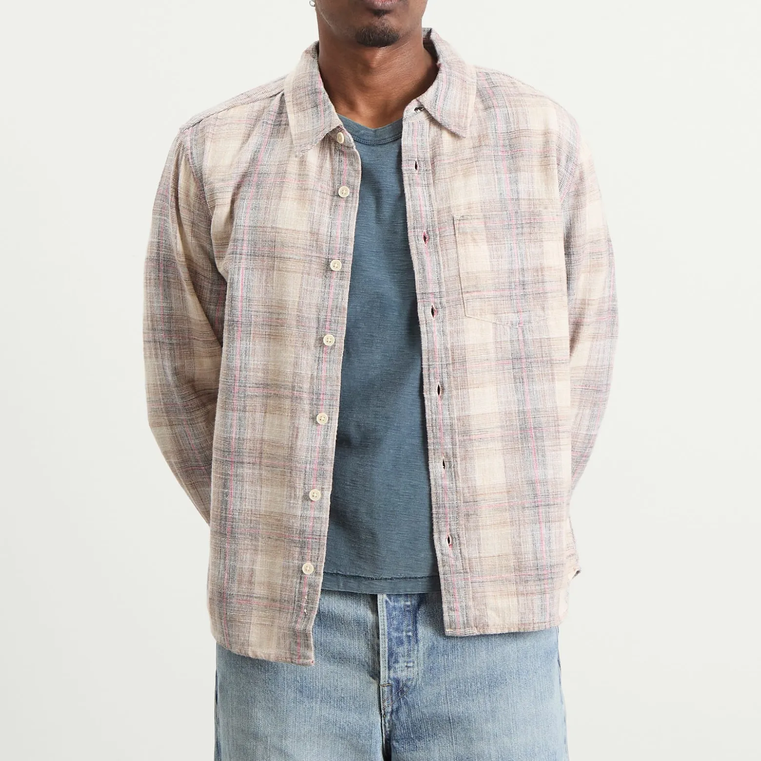 Corridor Rosewood Plaid Long Sleeve Shirt