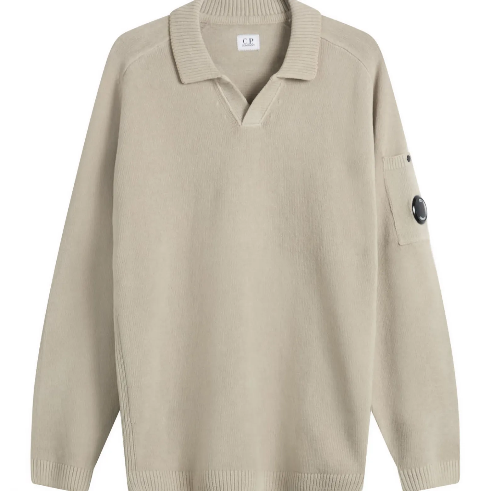 C.P. Company Cotton Chenille Polo Lens Sweater