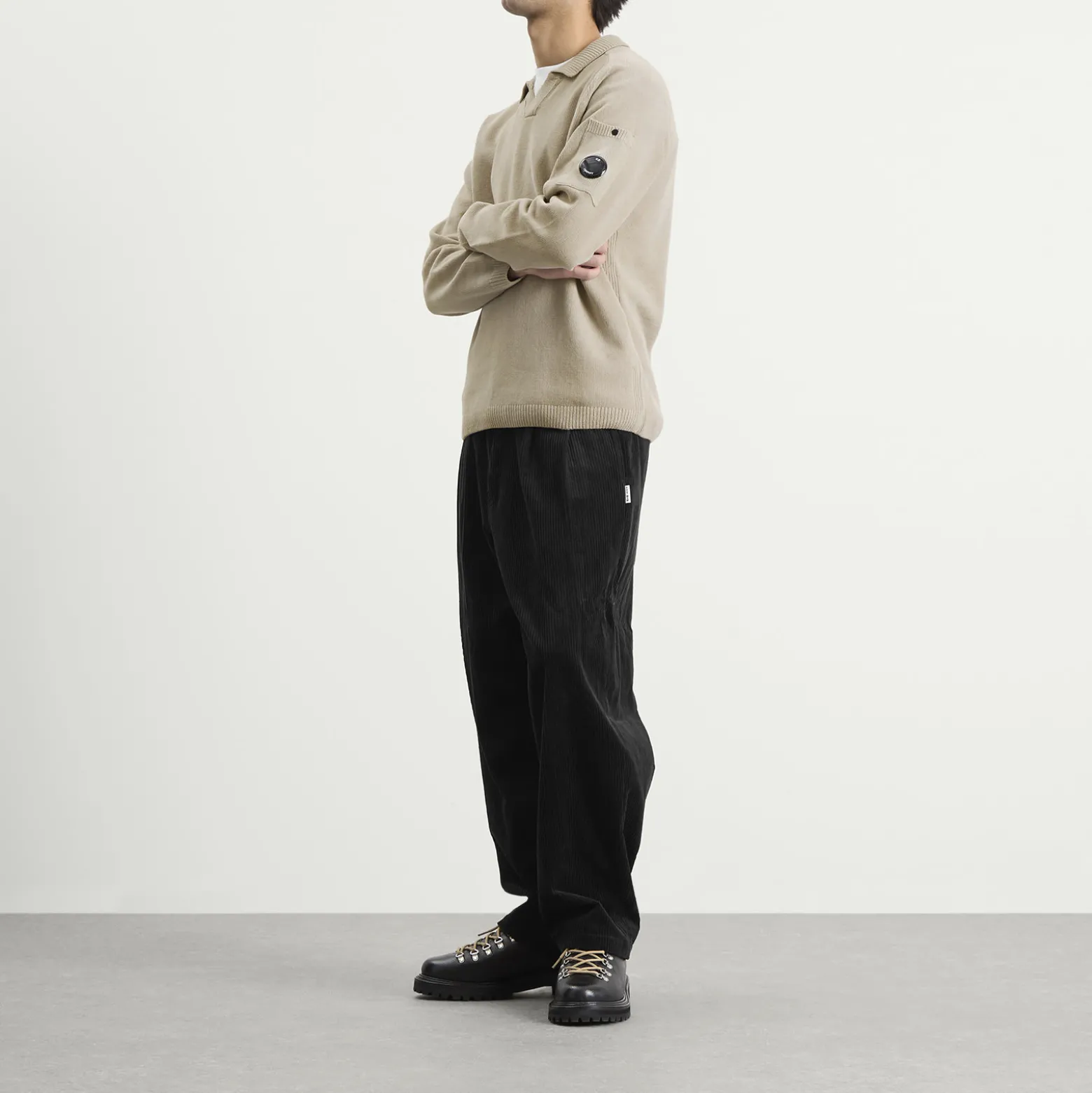 C.P. Company Cotton Chenille Polo Lens Sweater