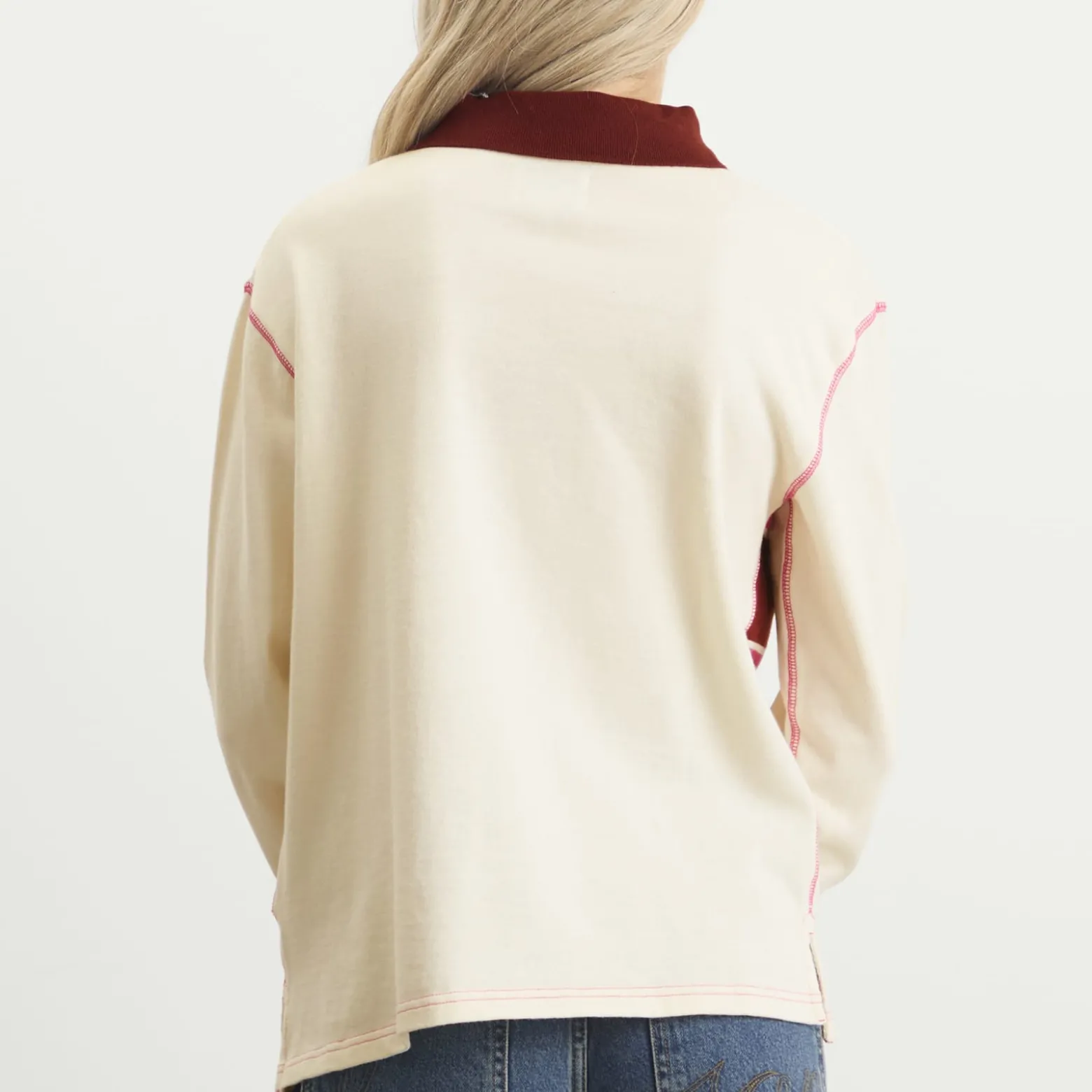 Damson Madder Olina Placement Stripe Rugby Shirt