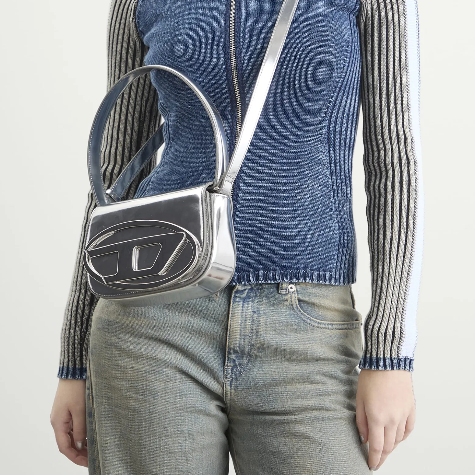 Diesel 1DR Logo Mirror Leather Handbag