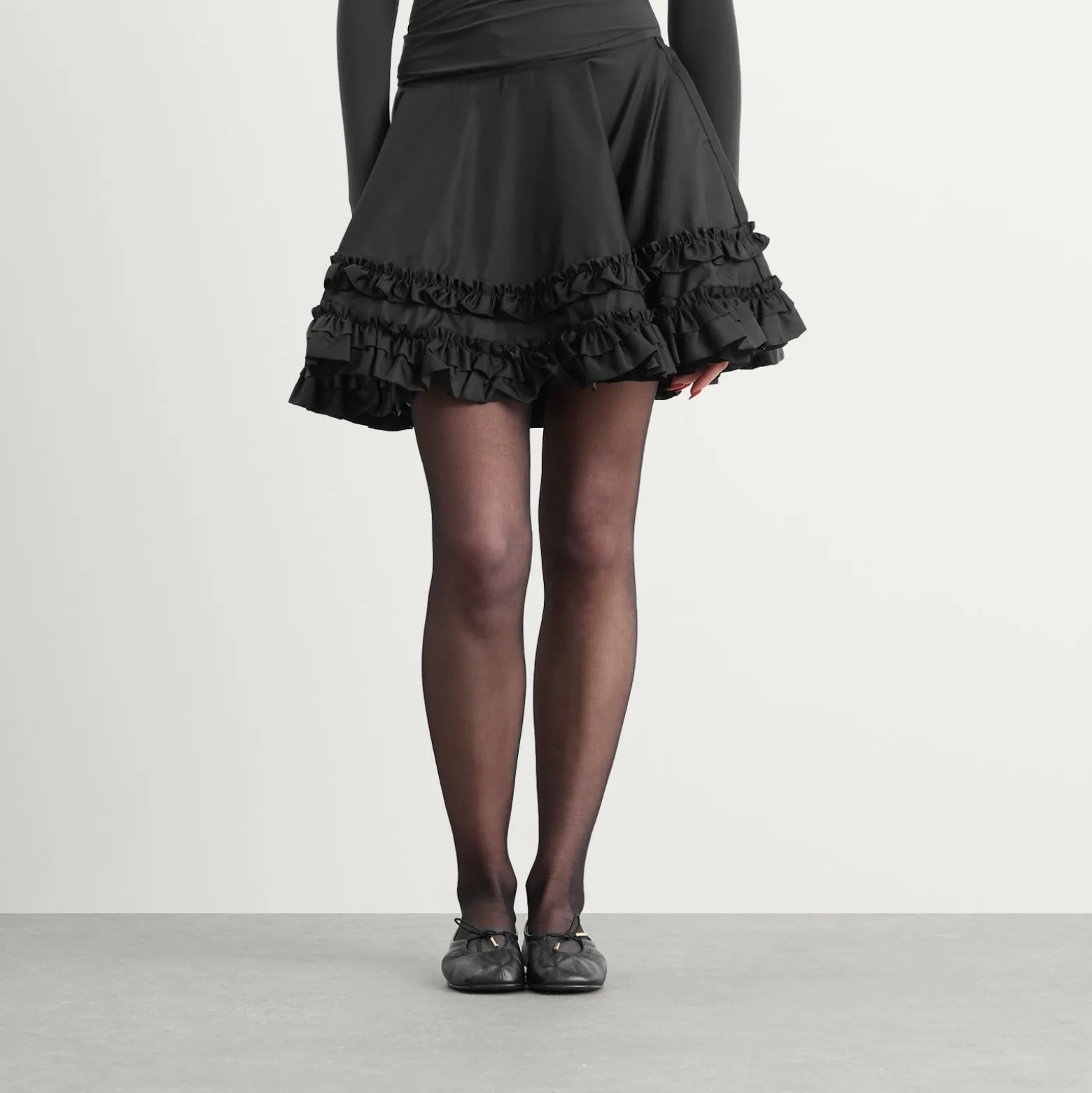 GANNI Duchesse Nylon Mini Frill Circle Skirt