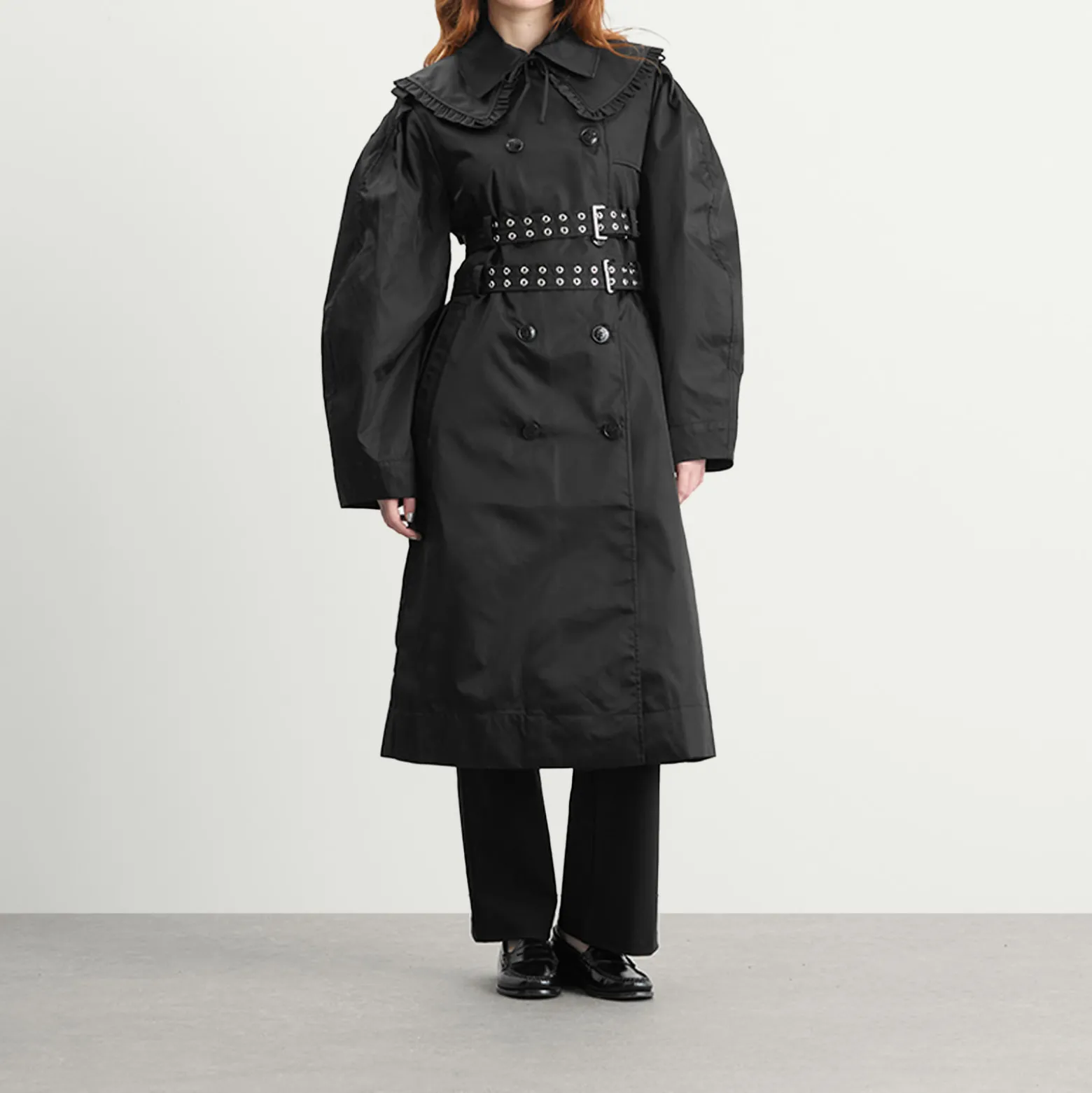 GANNI Duchesse Nylon Trenchcoat