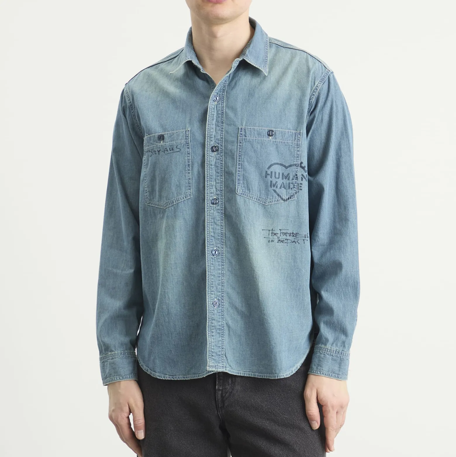 Human Made Stencil Military Chambray Shirt