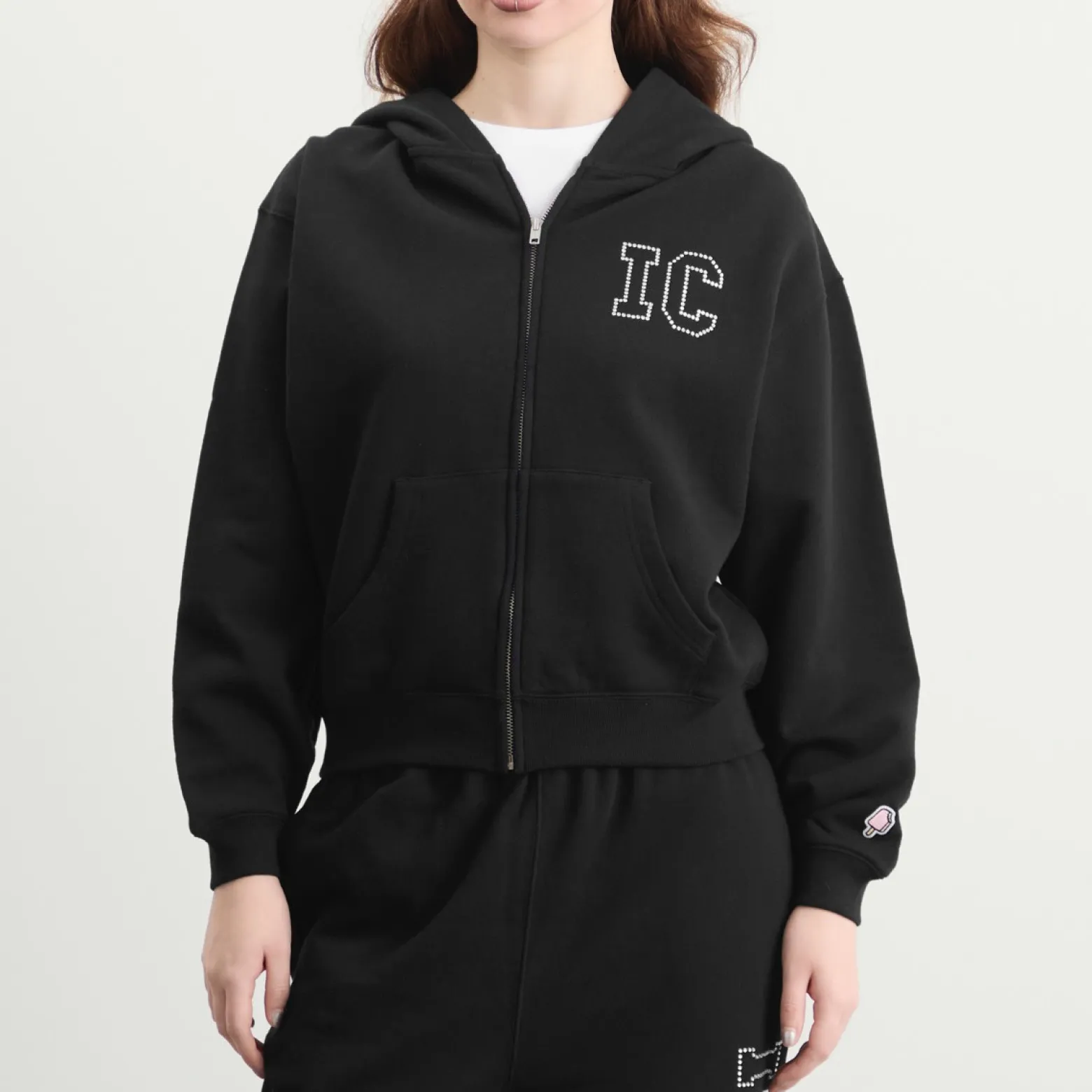 ICECREAM Crystal Zip Through Hoodie