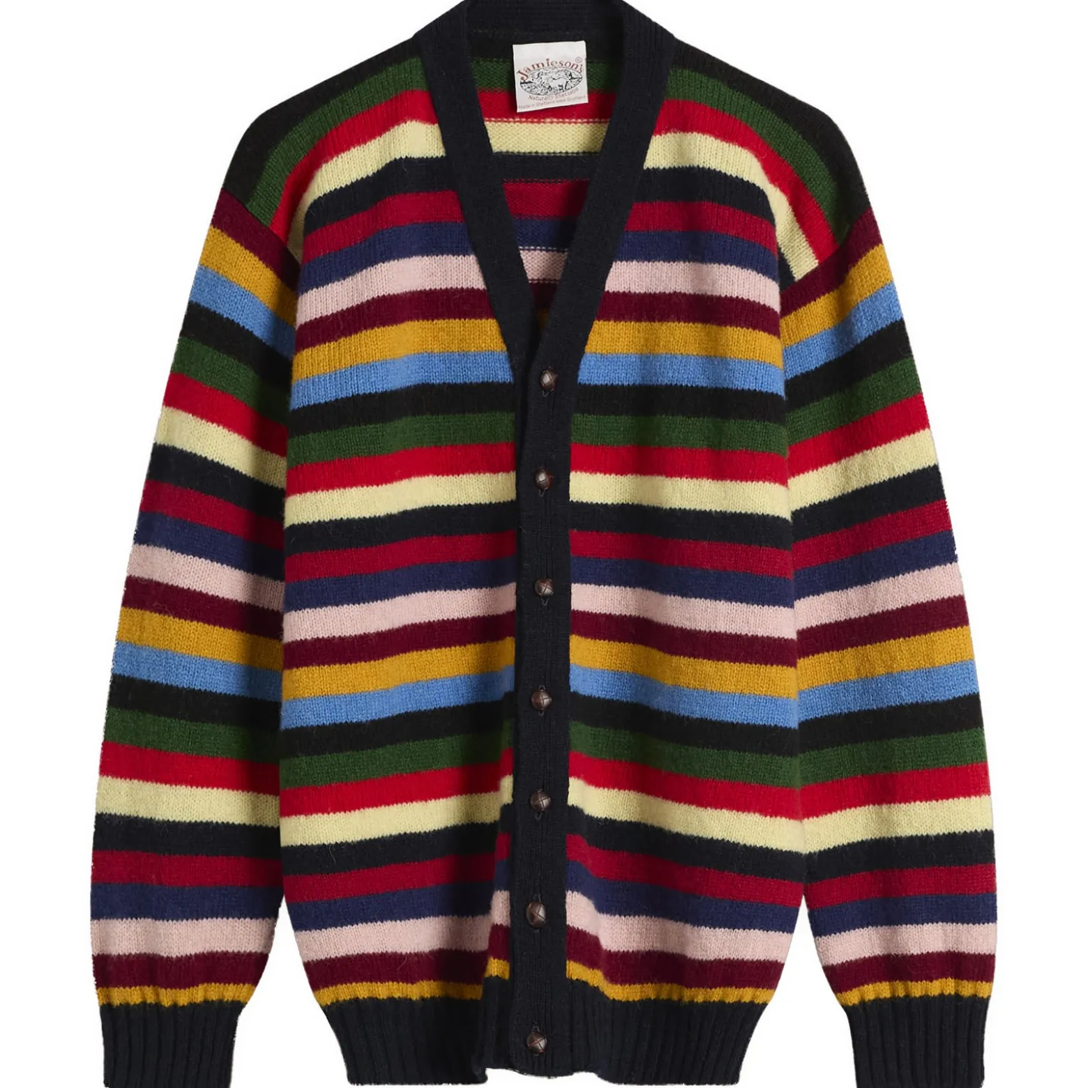 Jamieson's of Shetland Stripe V-Neck Cardigan