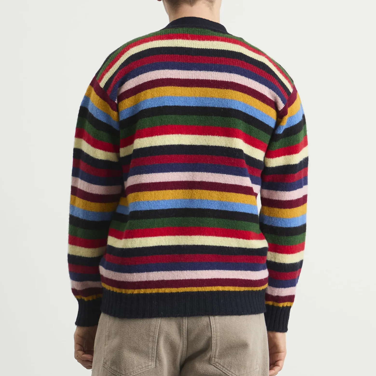 Jamieson's of Shetland Stripe V-Neck Cardigan