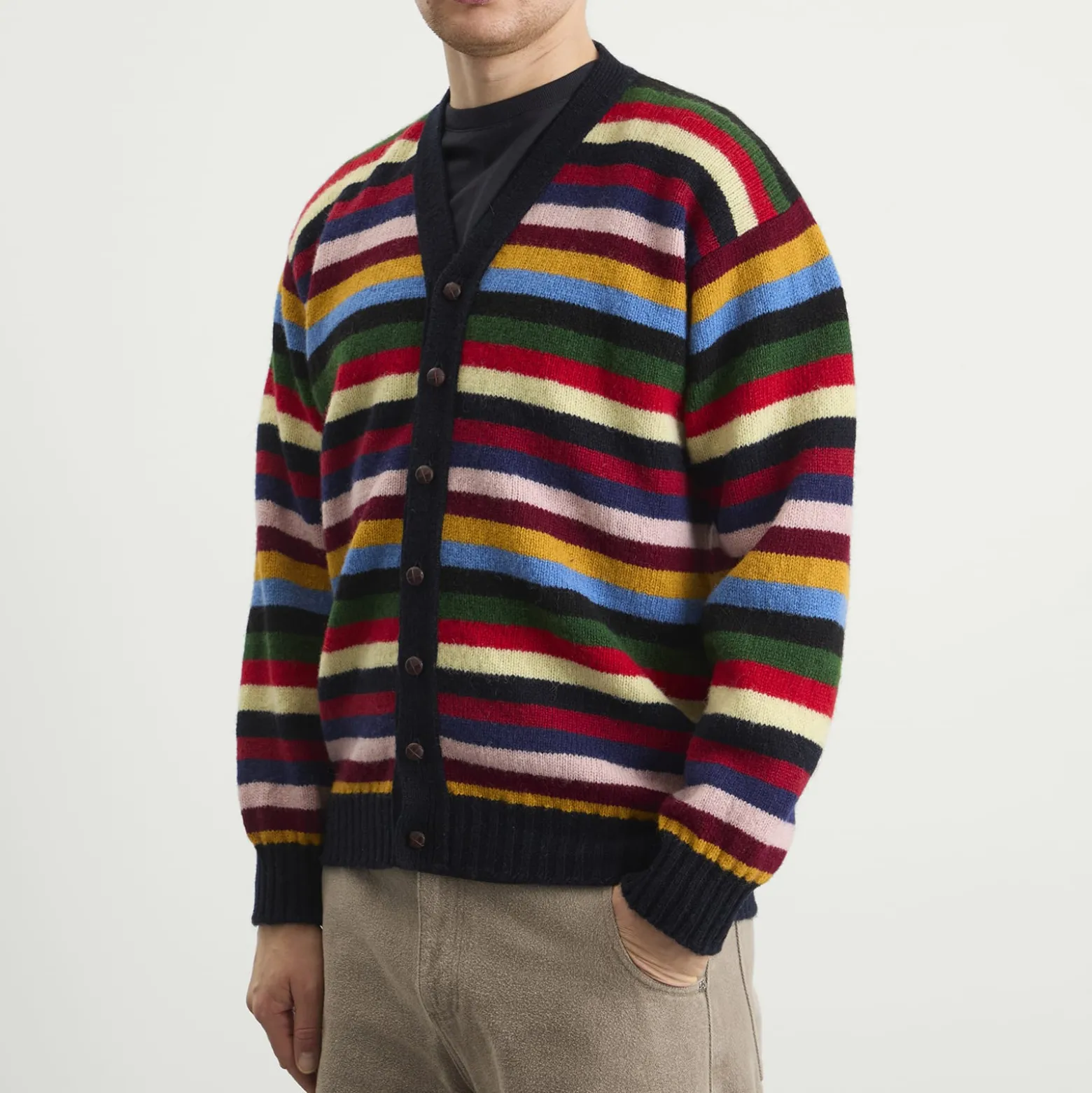 Jamieson's of Shetland Stripe V-Neck Cardigan