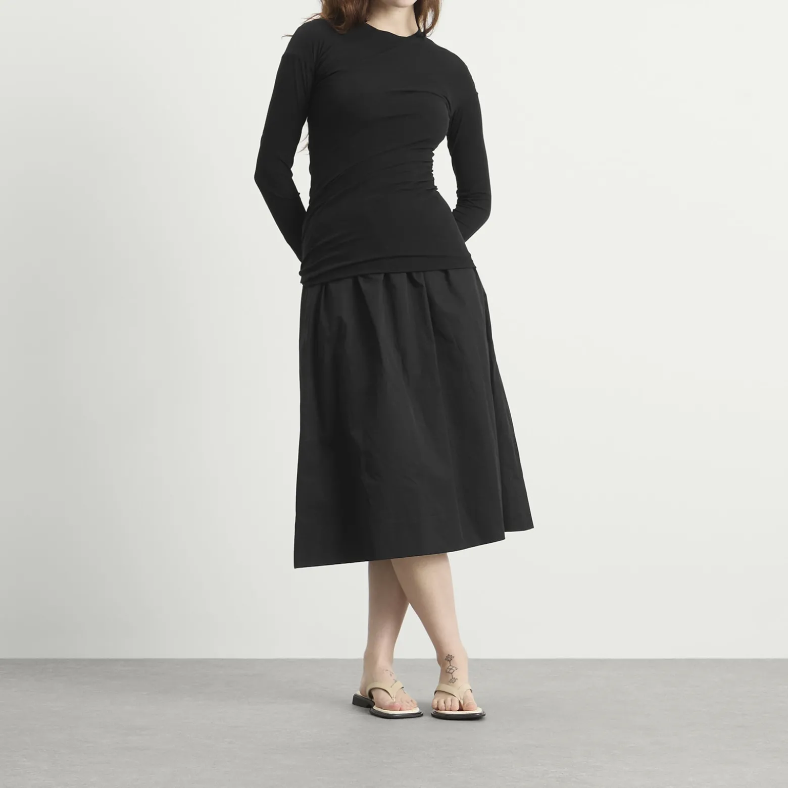 Jil Sander Double Layer Twisted Long Sleeve Top