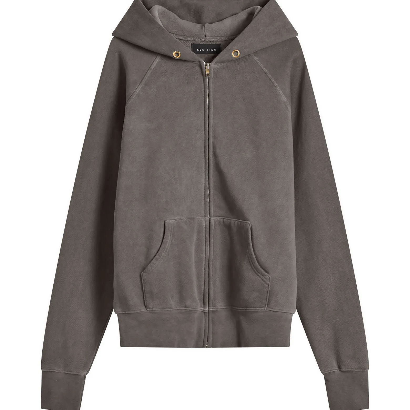 Les Tien Heavyweight Raglan Oil Washed Zip Hoodie