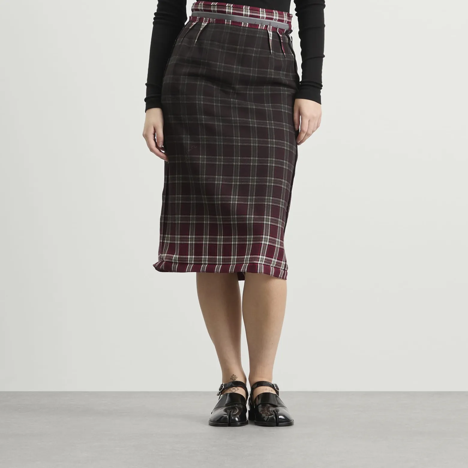 Maison Margiela Check Midi Skirt
