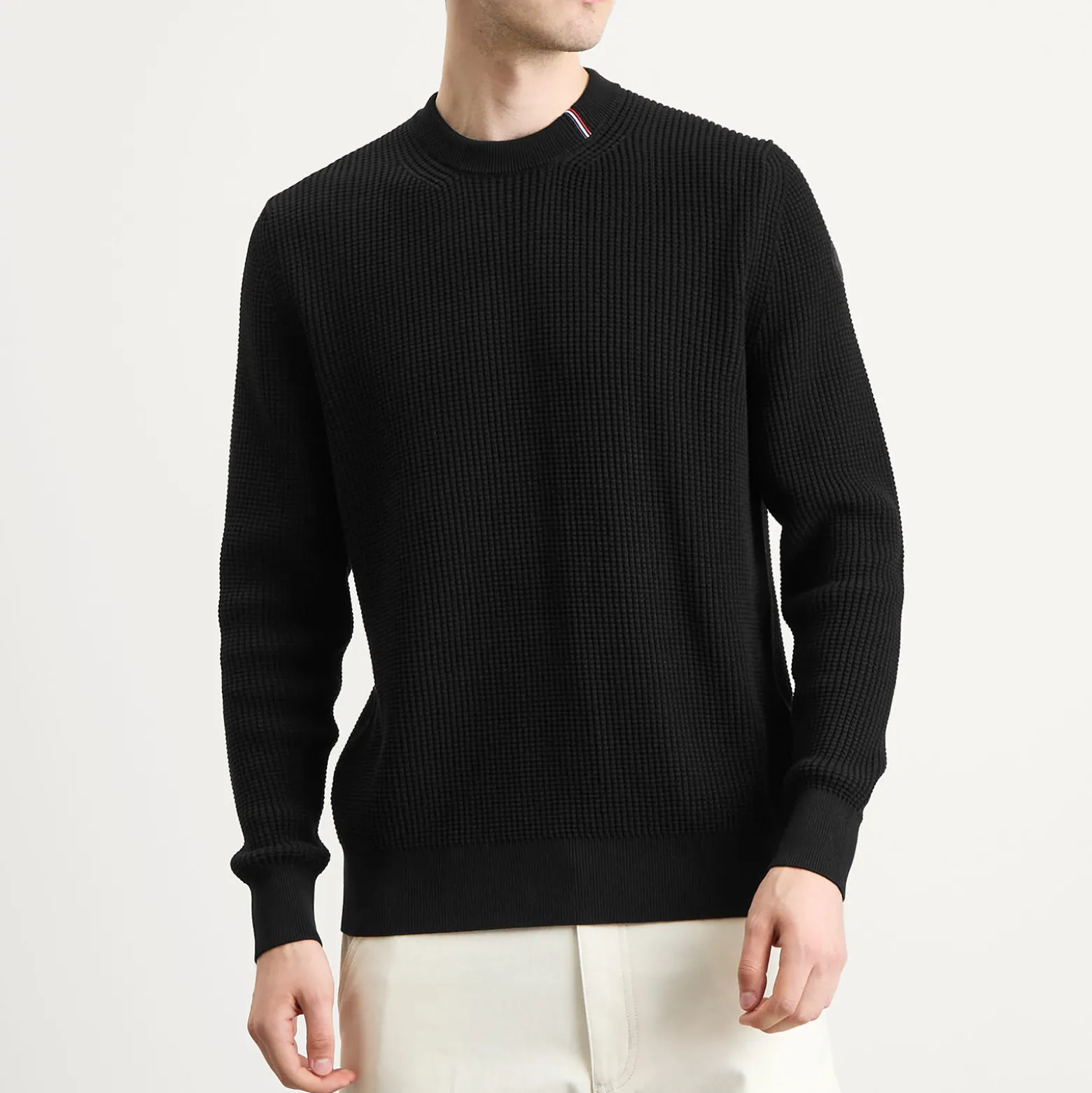 Moncler Cotton Woven Crew Neck Jumper