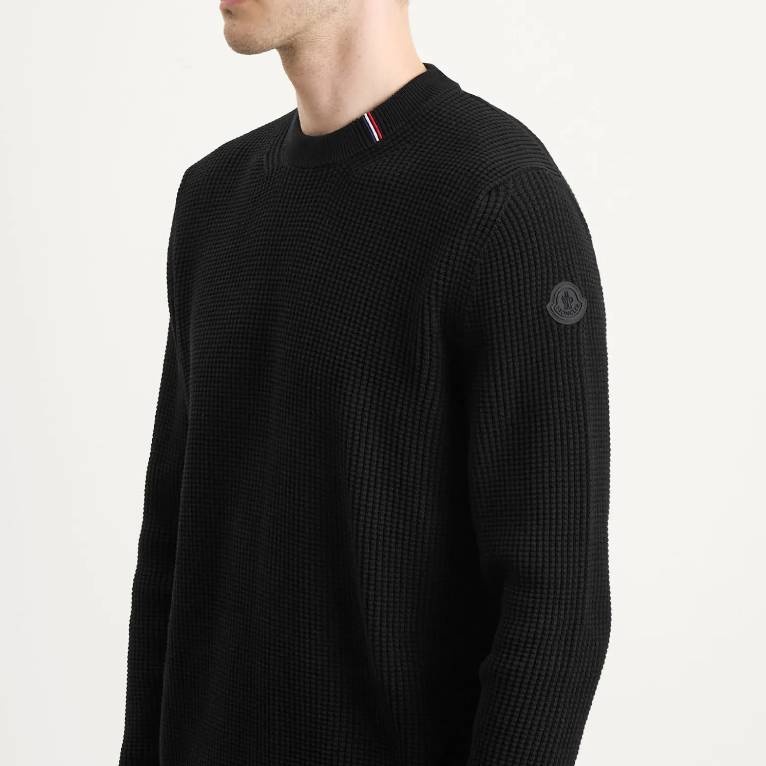 Moncler Cotton Woven Crew Neck Jumper