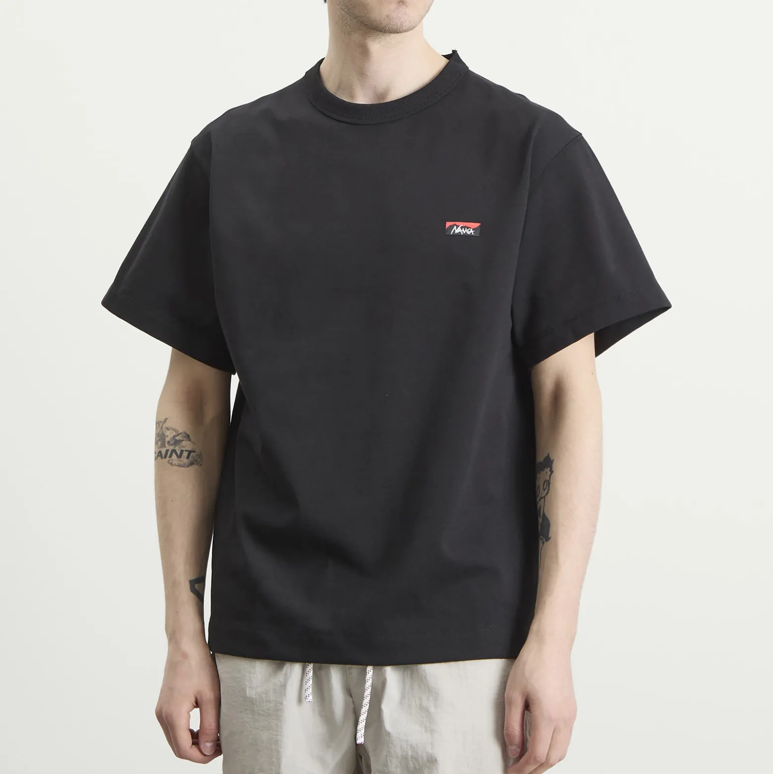 NANGA Eco Hybrid Box Logo Embroidery T-Shirt