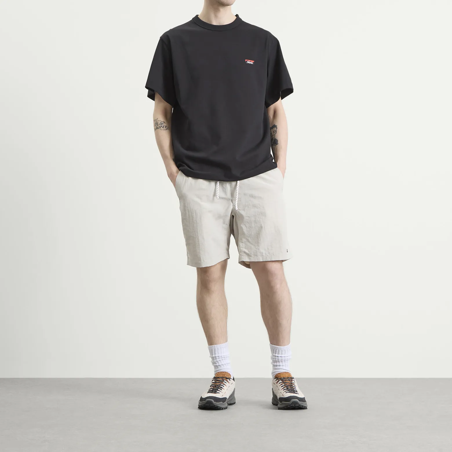 NANGA Eco Hybrid Box Logo Embroidery T-Shirt