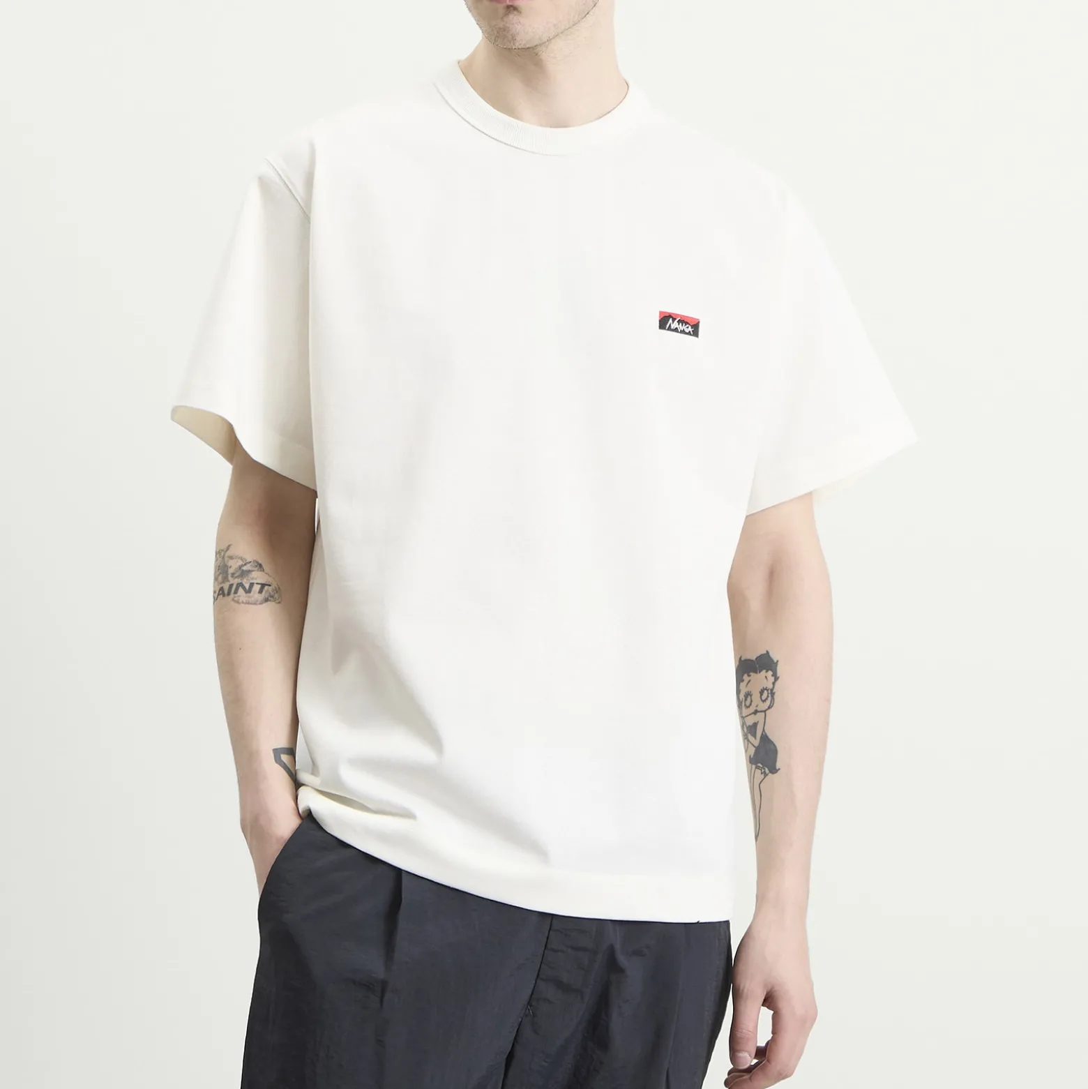 NANGA Eco Hybrid Box Logo Embroidery T-Shirt