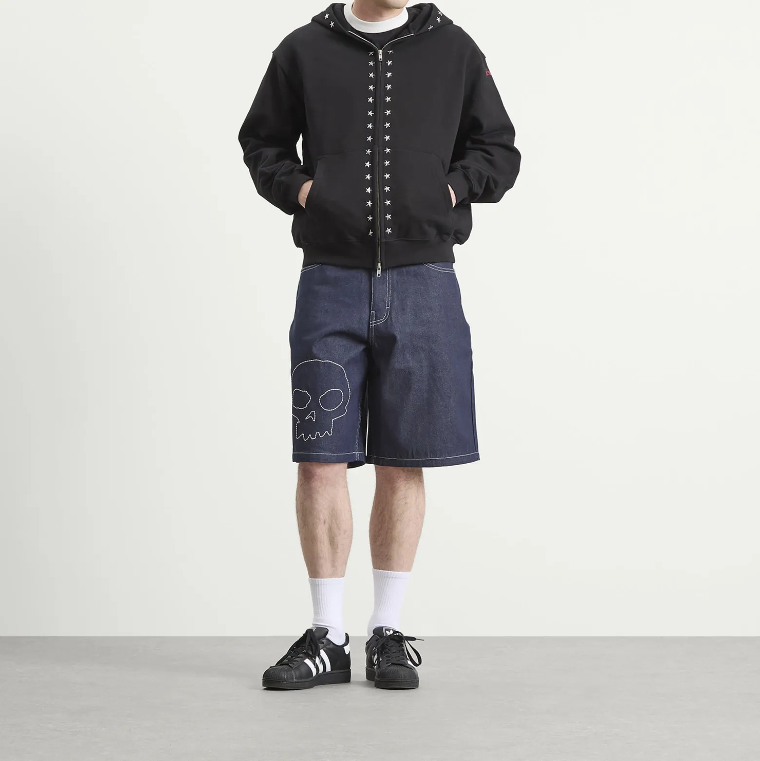 Pleasures x Zero Skull Denim Shorts