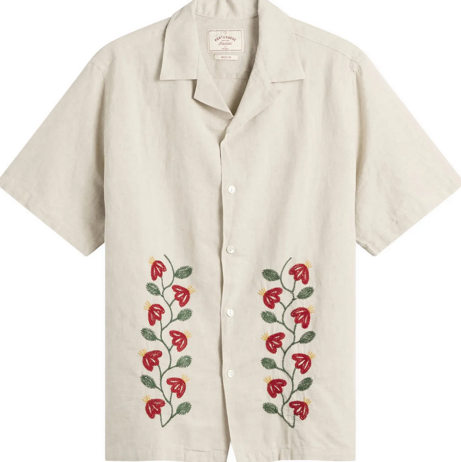 Portuguese Flannel Branch Embroidery Vacation Shirt