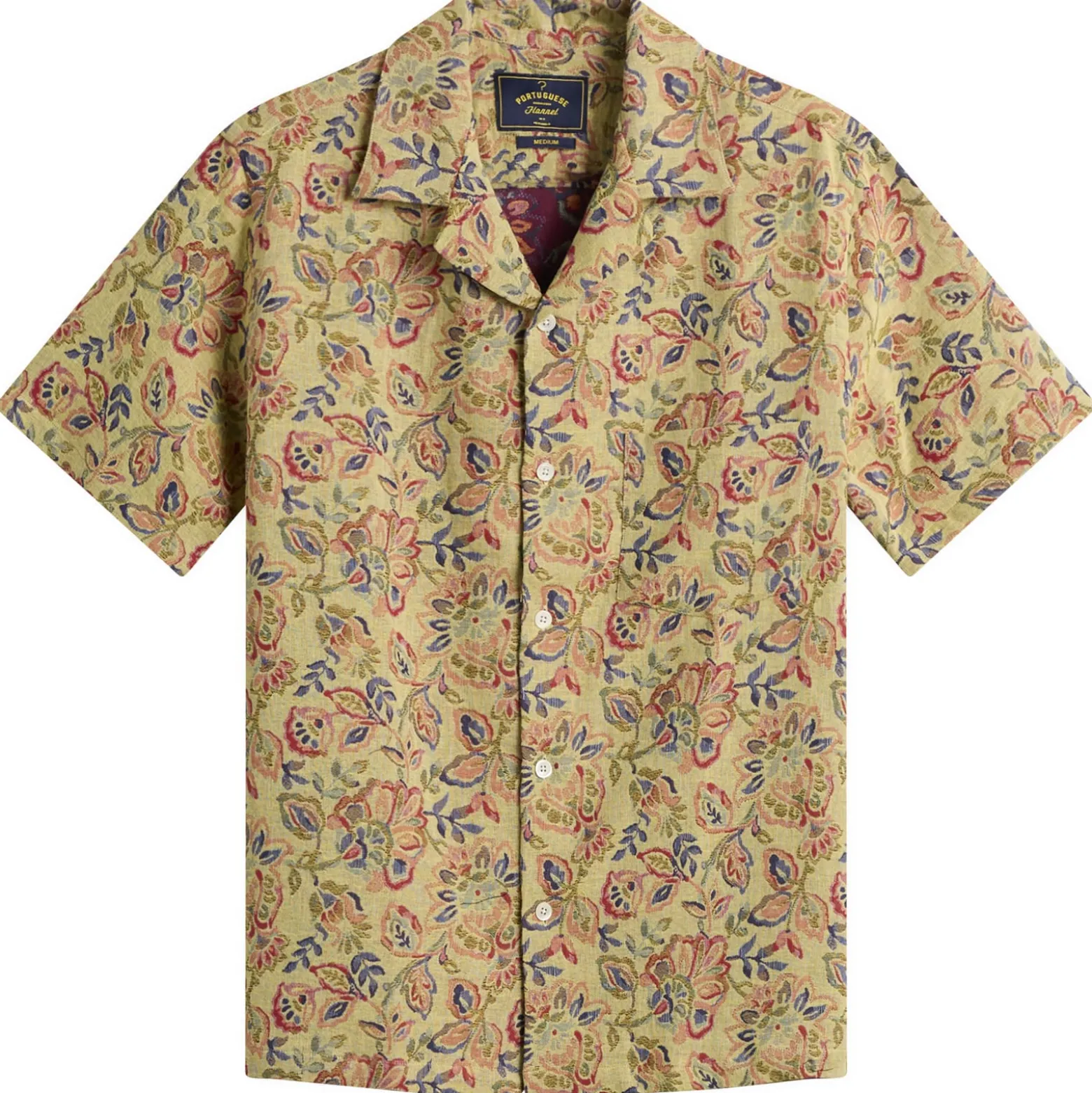 Portuguese Flannel Tapestry Flowers Vacation Shirt