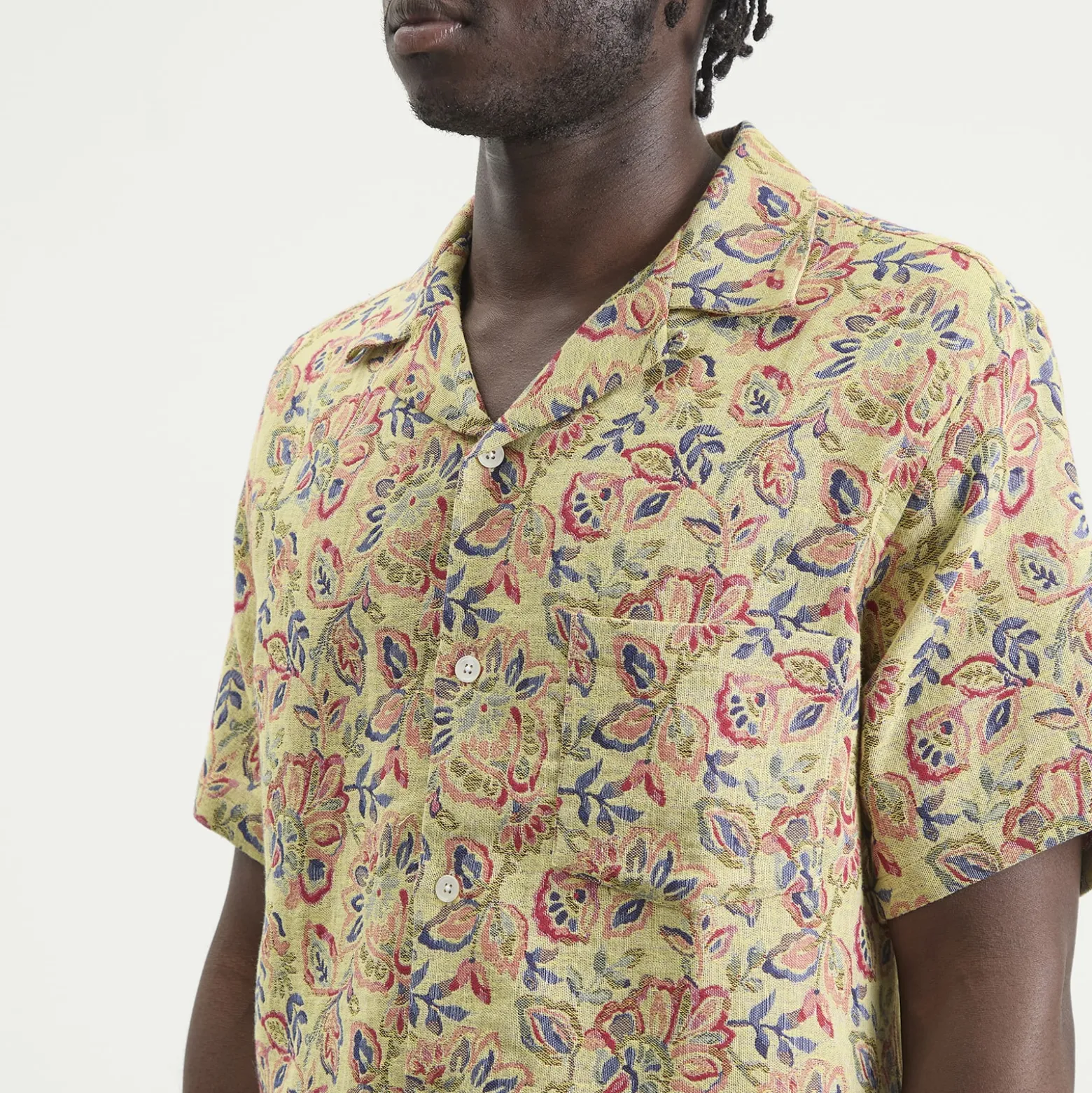 Portuguese Flannel Tapestry Flowers Vacation Shirt