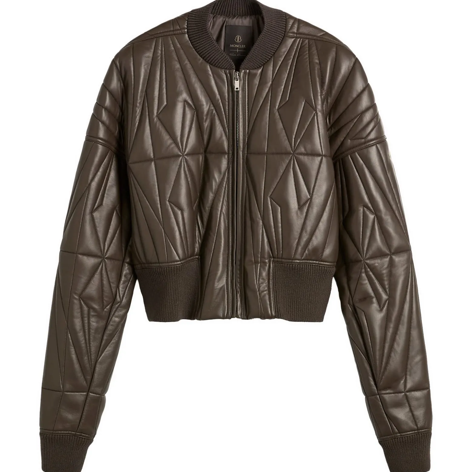 Rick Owens x Moncler Geocamo Cropped Leather Jacket