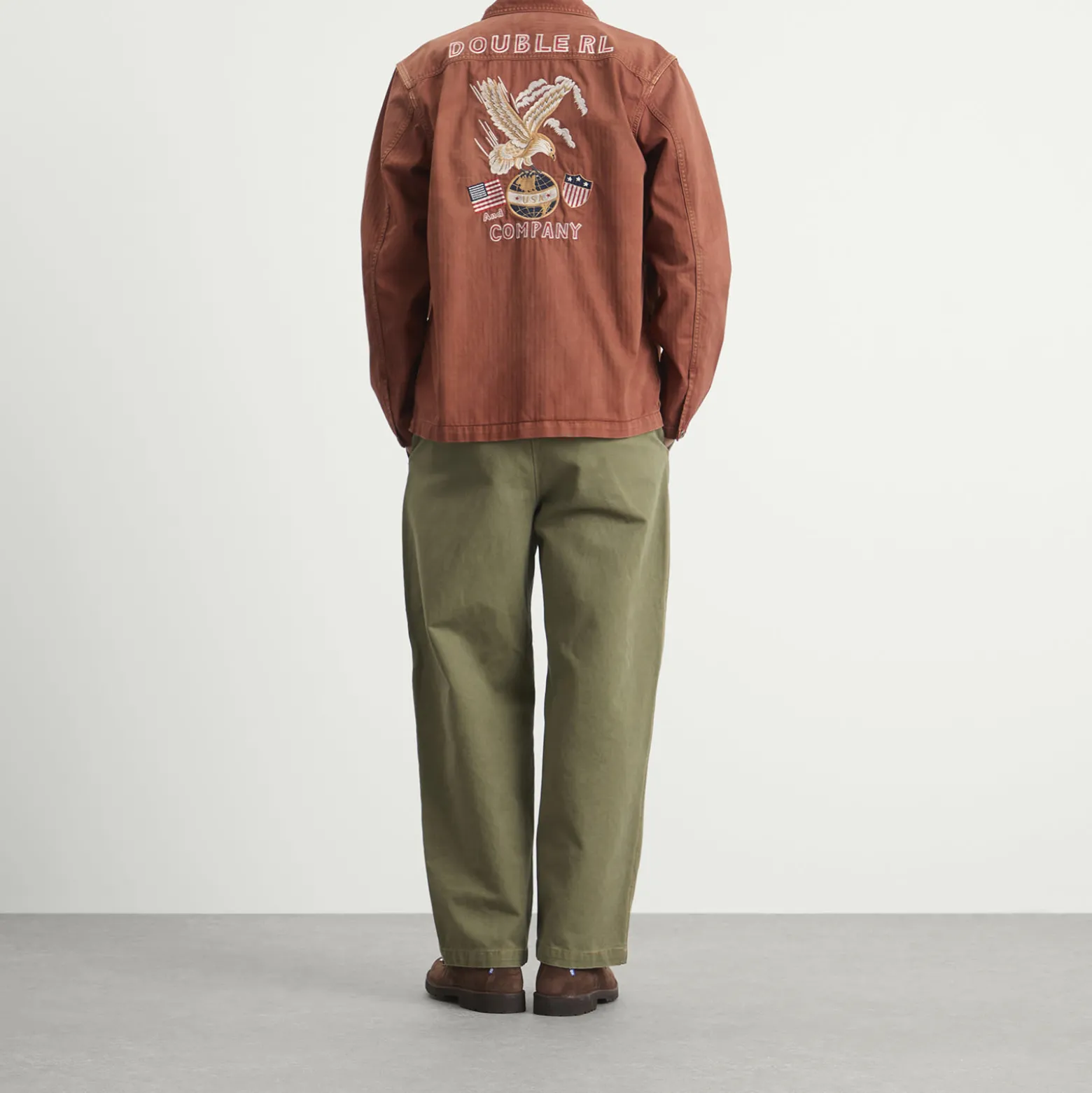 RRL Embroidered Herringbone Overshirt