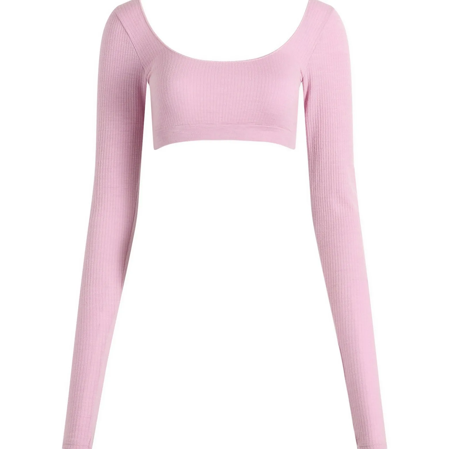 SKIMS Seamless Sheer Wool Long Sleeve Crop Top
